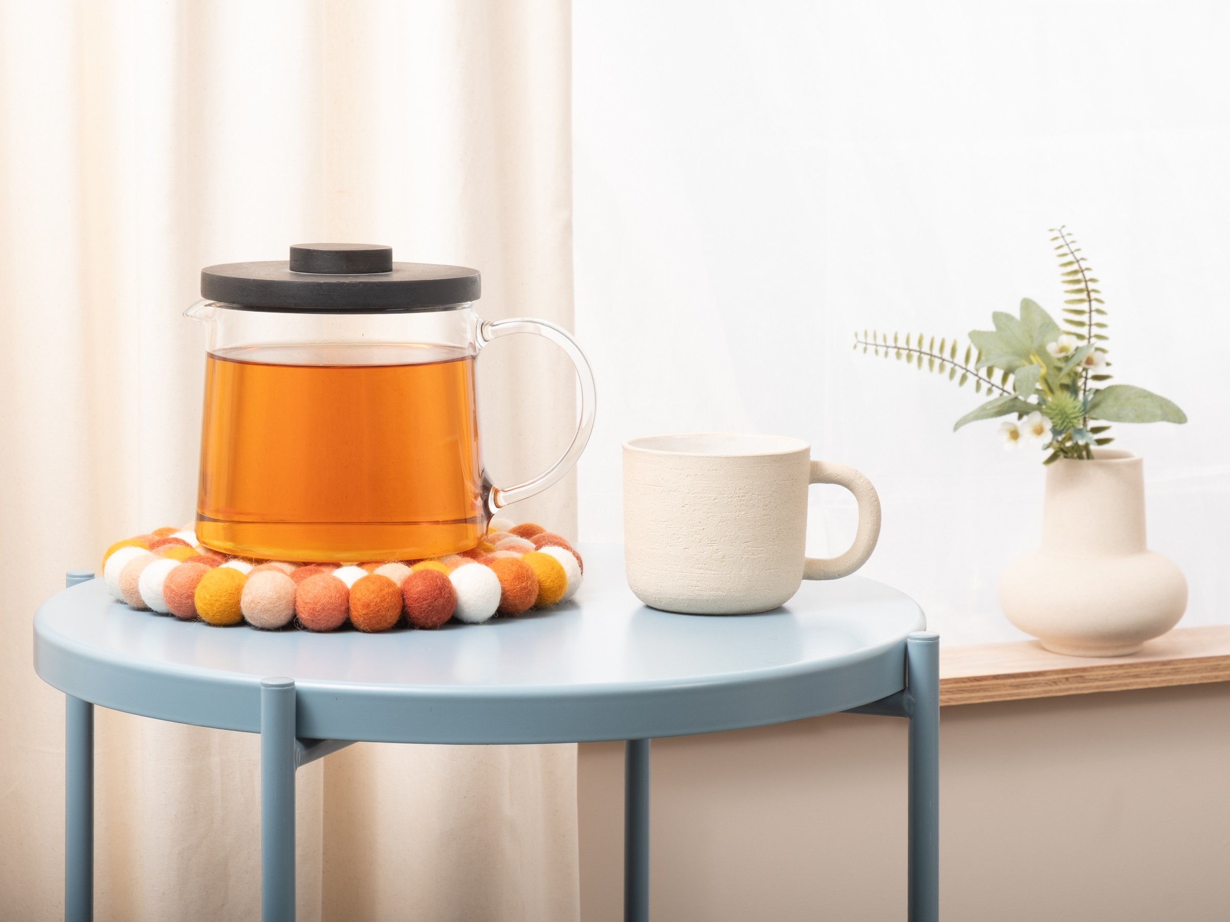 myfelt Juna Topfuntersetzer Rot-Orange-Weiß Ø 20 cm