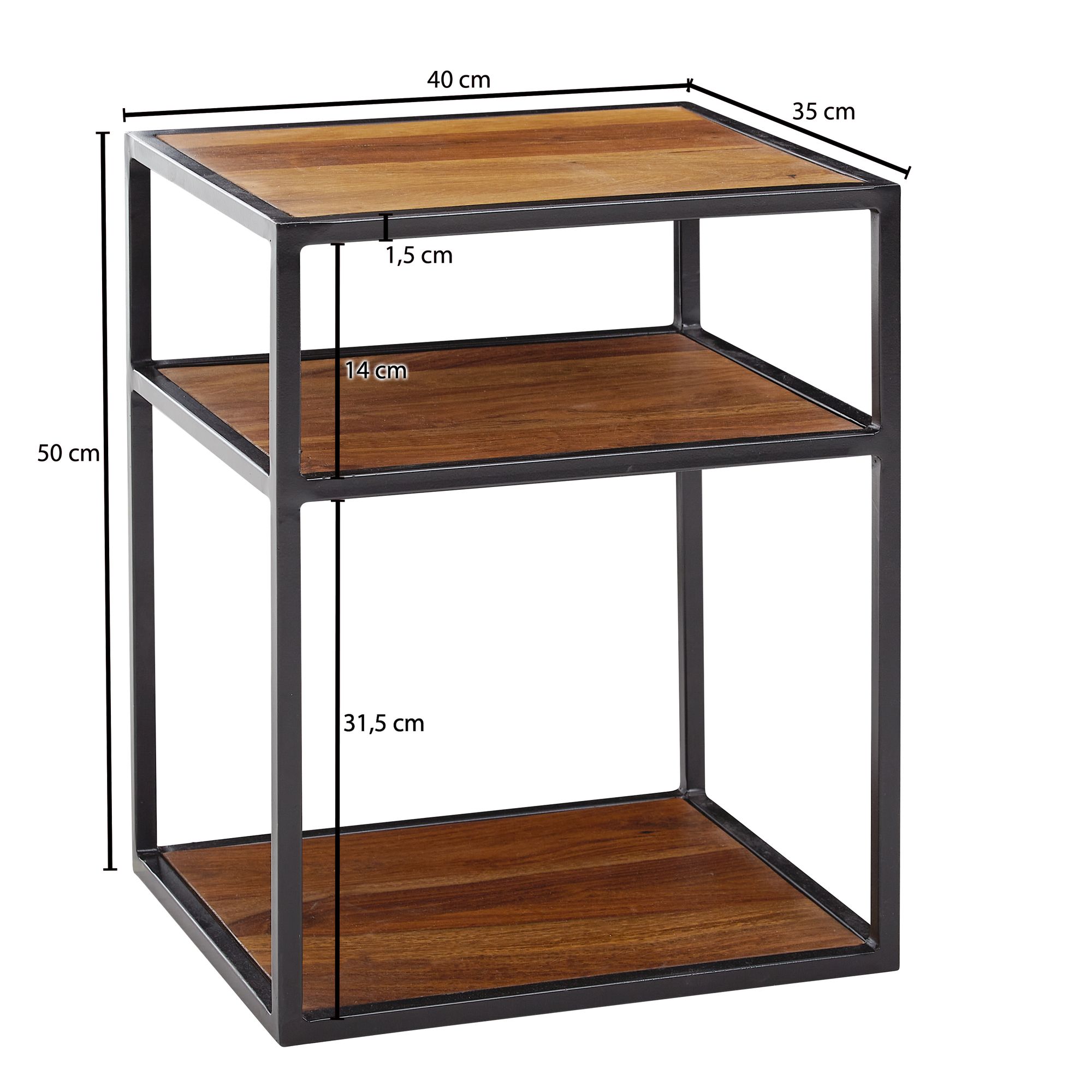 Nachttisch Miklibaer Massivholz Dunkelbraun 40 × 35 × 50 cm
