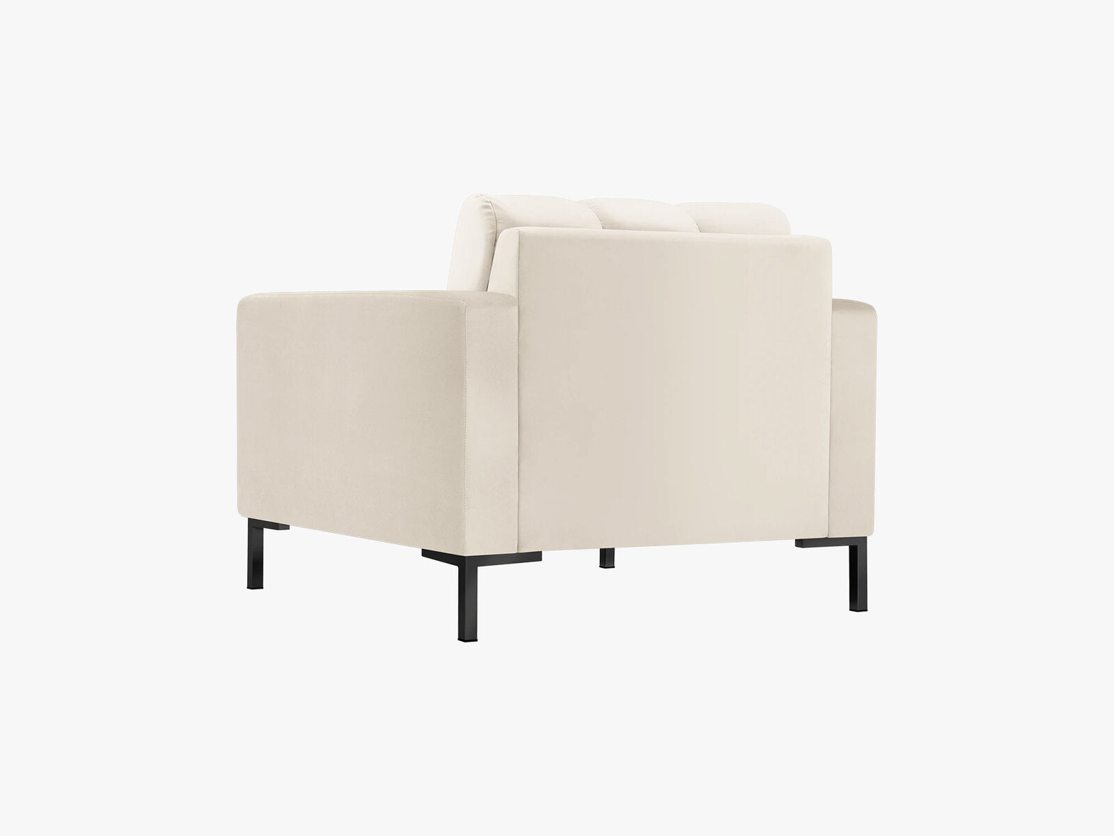 Micadoni Sessel Mamaia 1-Sitzer Samt Bluvel Helles Beige schwarze Beine