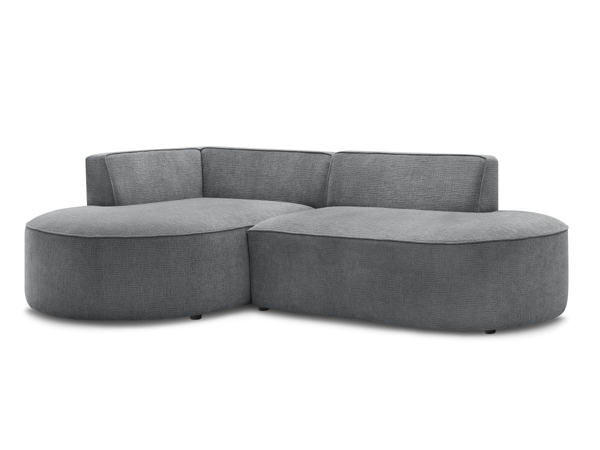 Bobochic Rousseau Ecksofa Strukturstoff Dunkelgrau Ecke links