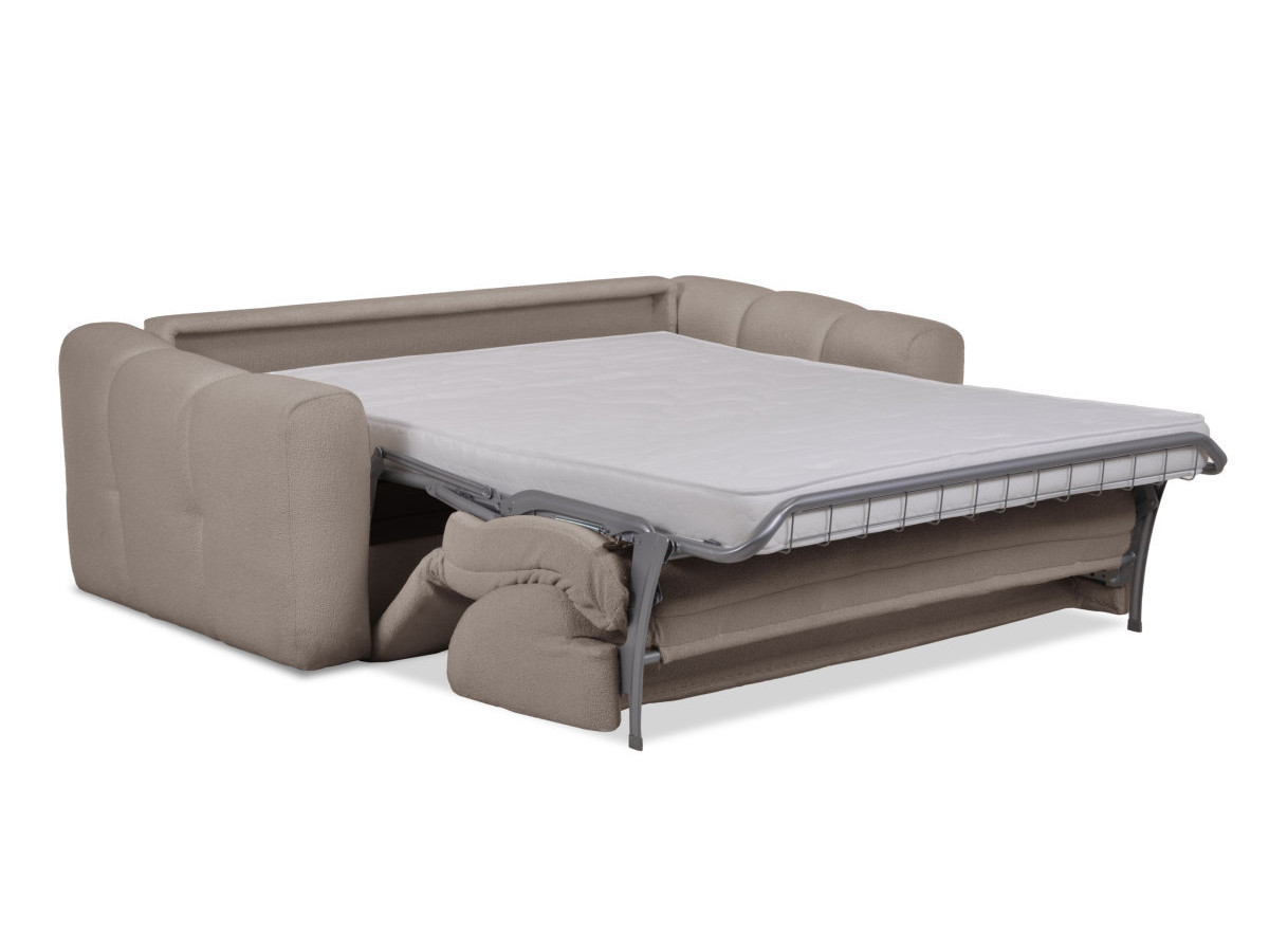 Bobochic Bradley Schlafsofa 3-Sitzer Bouclé-Stoff Taupe