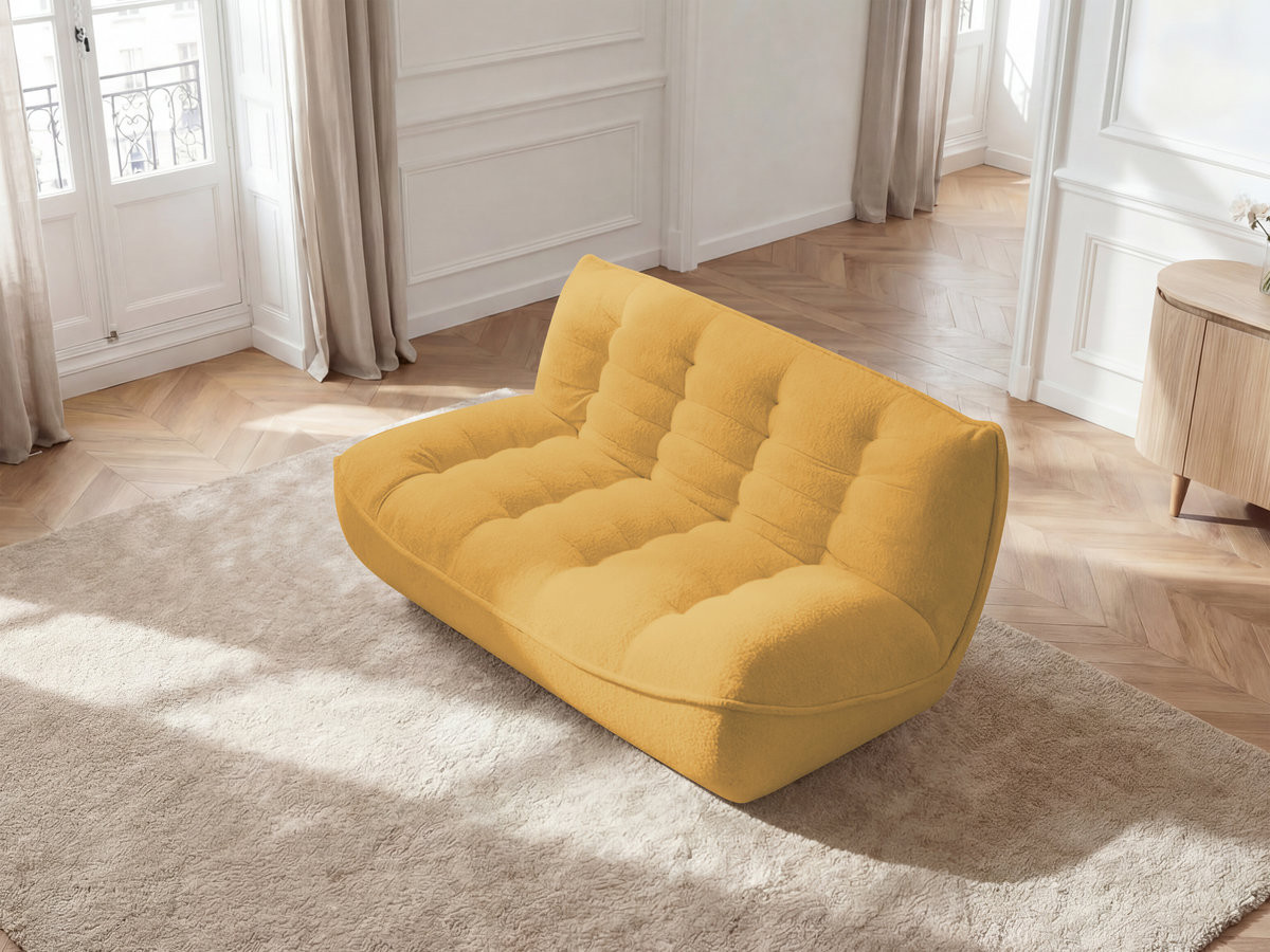 Bobochic Serena Sofamodul 2-Sitzer Melange-Stoff Gelb