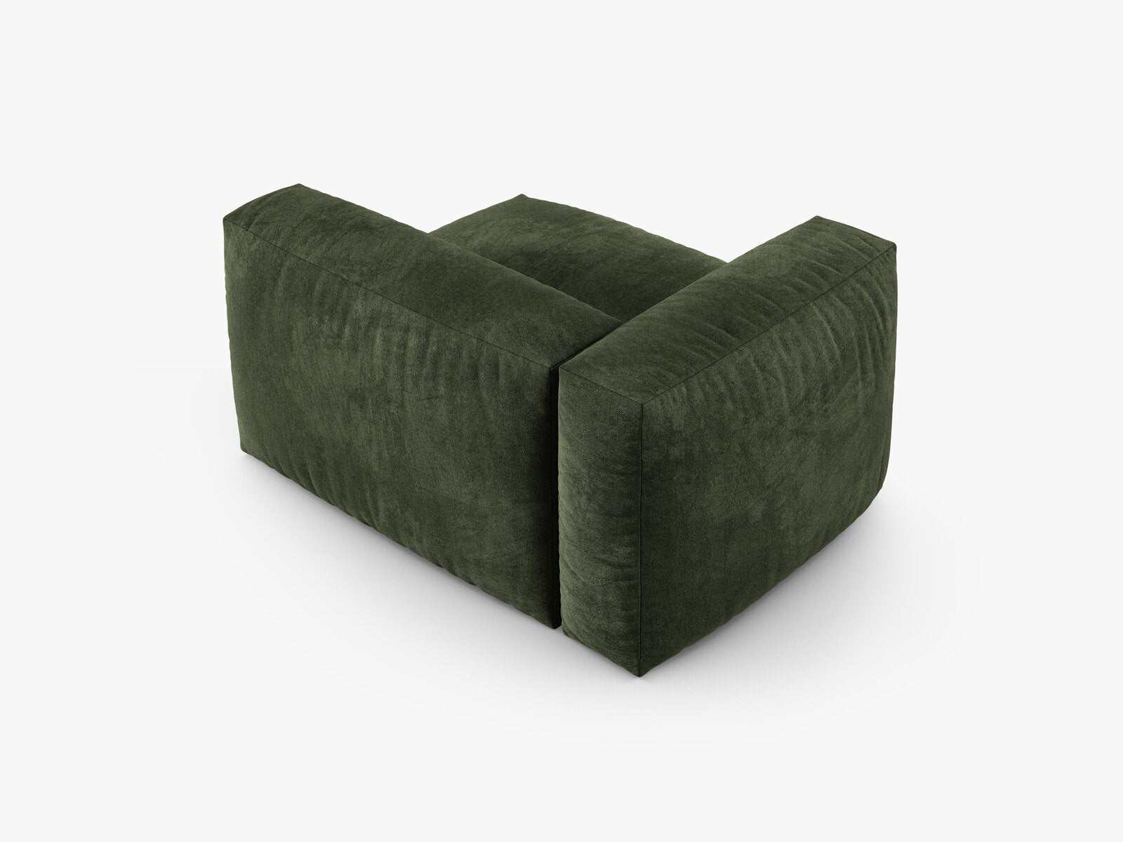 Micadoni Eckmodul mit Armlehne Martina 1-Sitzer 90cm Sitztiefe Links Samt Vogue Grün