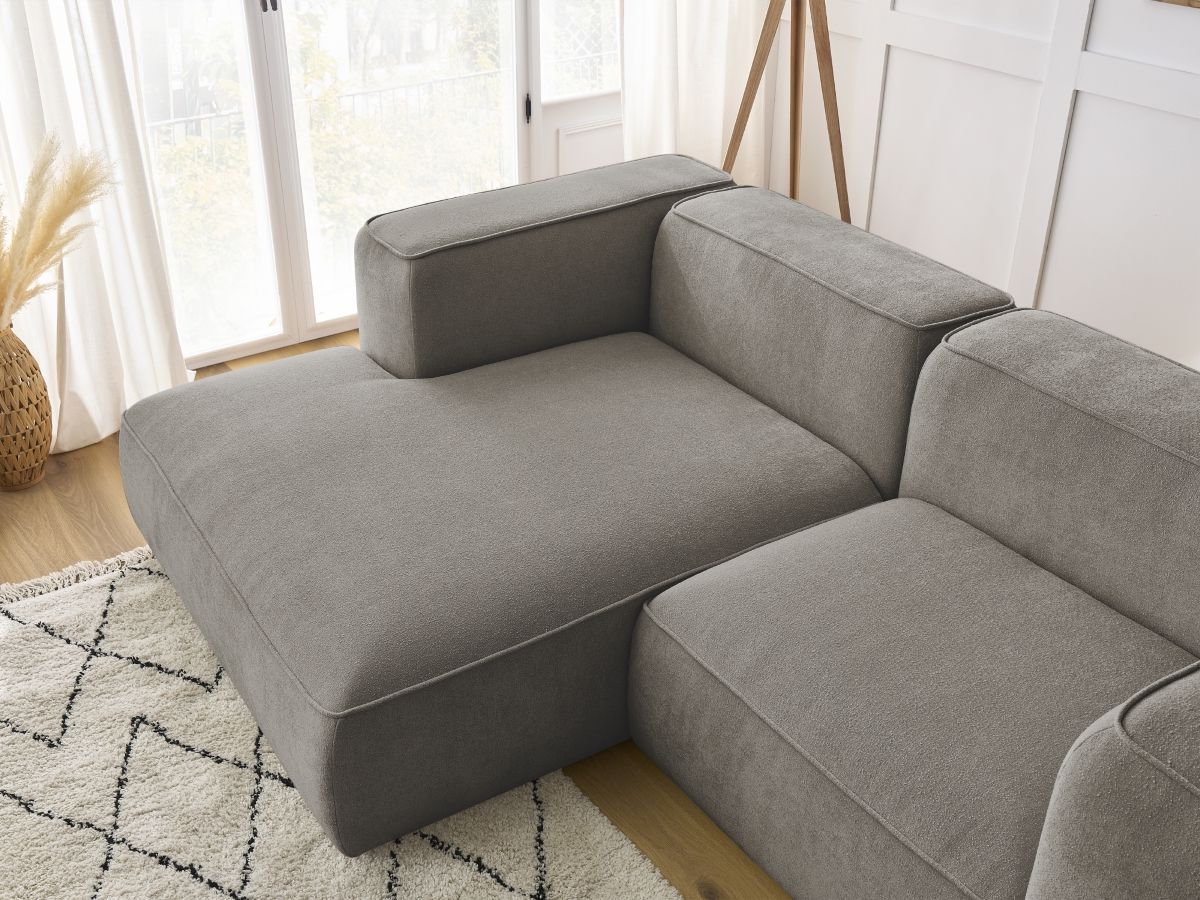 Bobochic Zephyr Ecksofa 260 × 165 cm Strukturstoff Taupe Ecke links