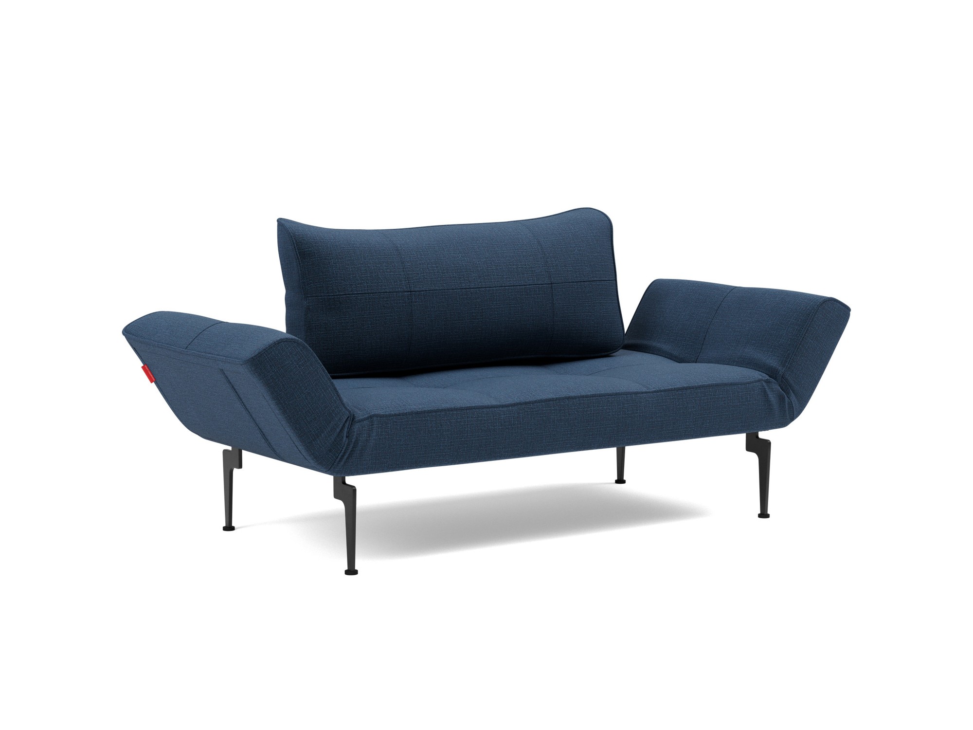 Tagesbett Zeal Chenille Esina 414-Indigo-Blue Beine Laser schwarz
