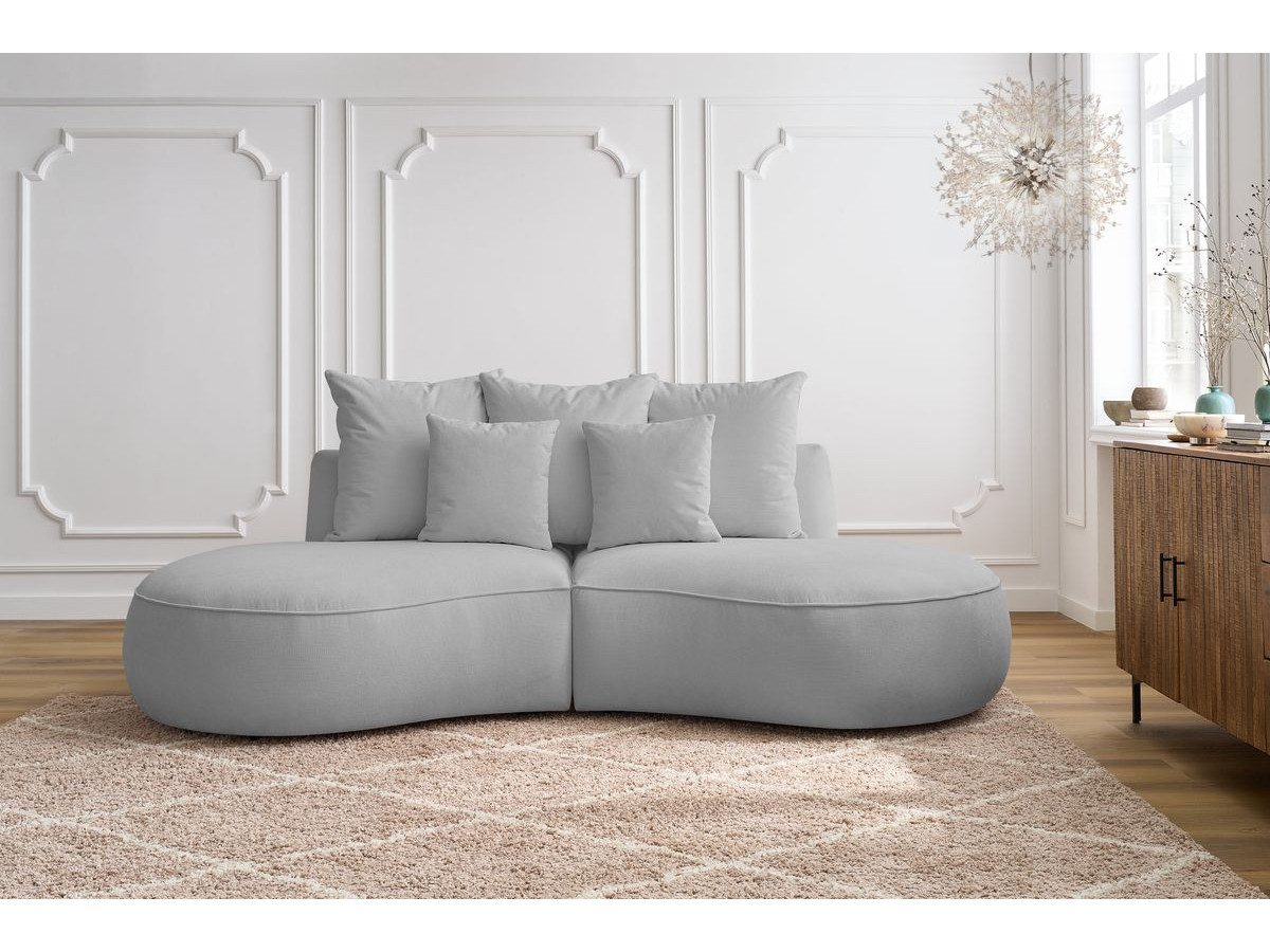 Bobochic Saint-germain Sofa 3-Sitzer Strukturstoff Hellgrau