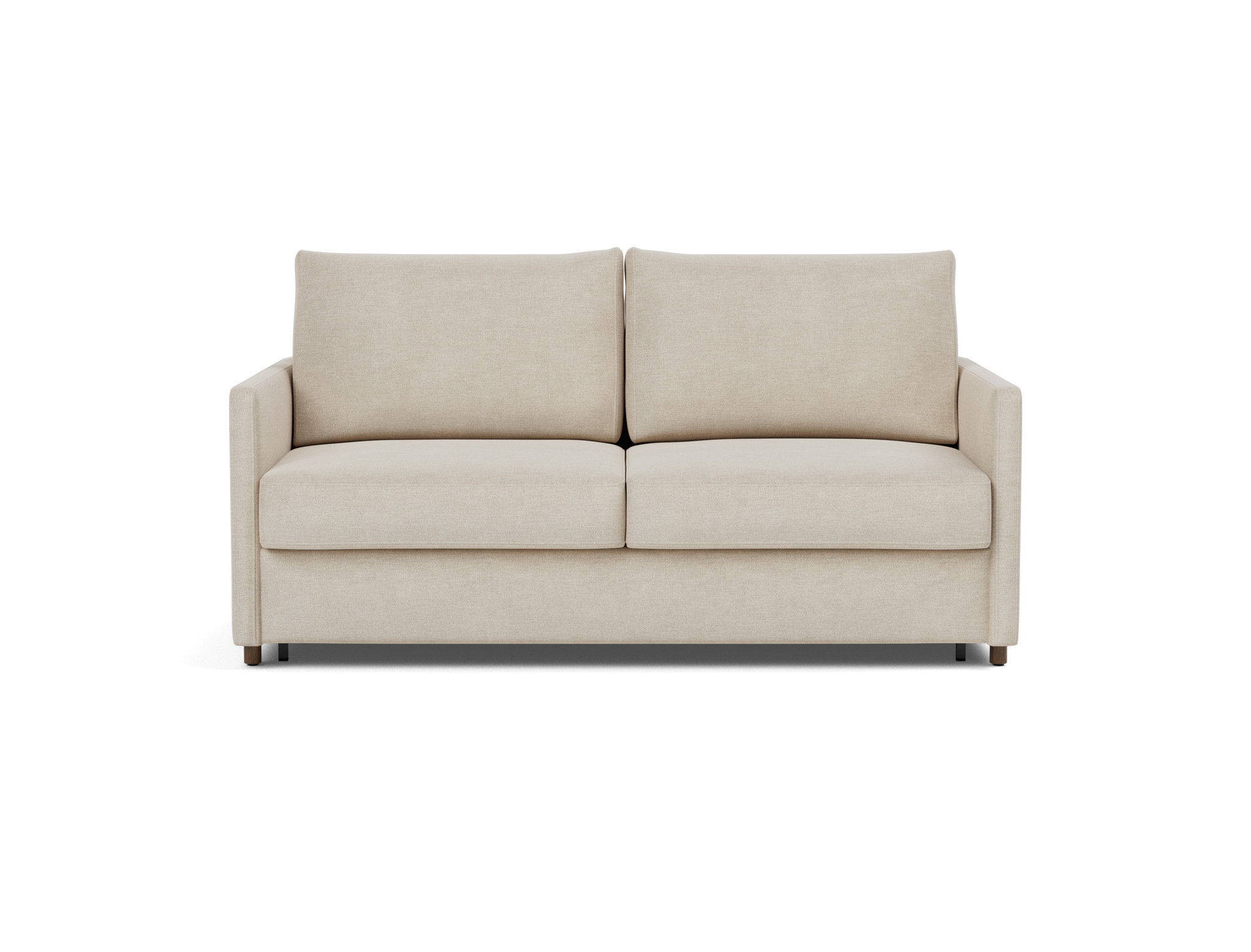 Schlafsofa Neah mit Slim-Armlehnen 160 Flachgewebe Phobos 586-Latte