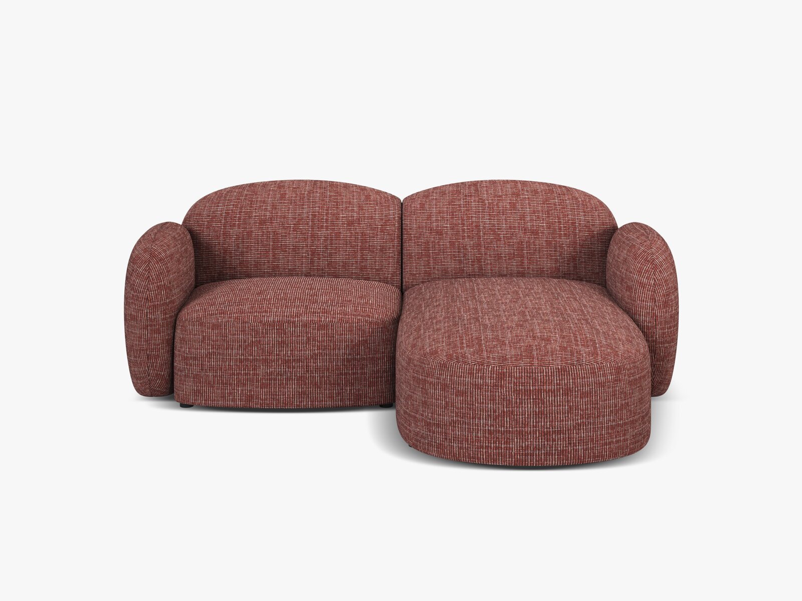 Micadoni Ecksofa Blair 3-Sitzer Rechts Strukturierter Stoff Baltimore Rot