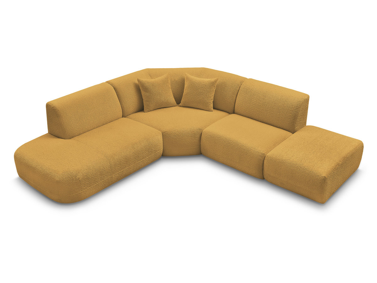 Bobochic Anda Ecksofa 279 × 264 cm Chenille Gelb Ecke links