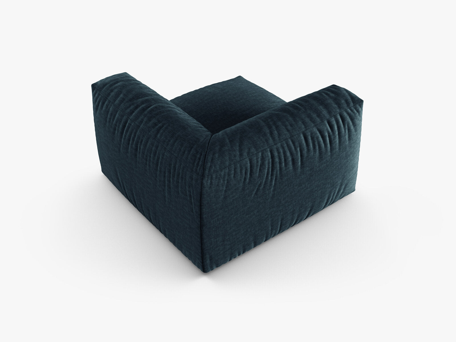 Micadoni symmetrisches Eckmodul Martina 1-Sitzer 90cm Sitztiefe Strukturierter Stoff Boston Jeansblau
