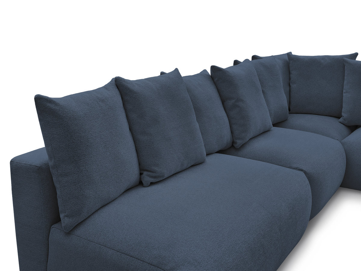 Bobochic Voltaire Ecksofa 322 × 268 cm Melange-Stoff Dunkelblau Ecke rechts