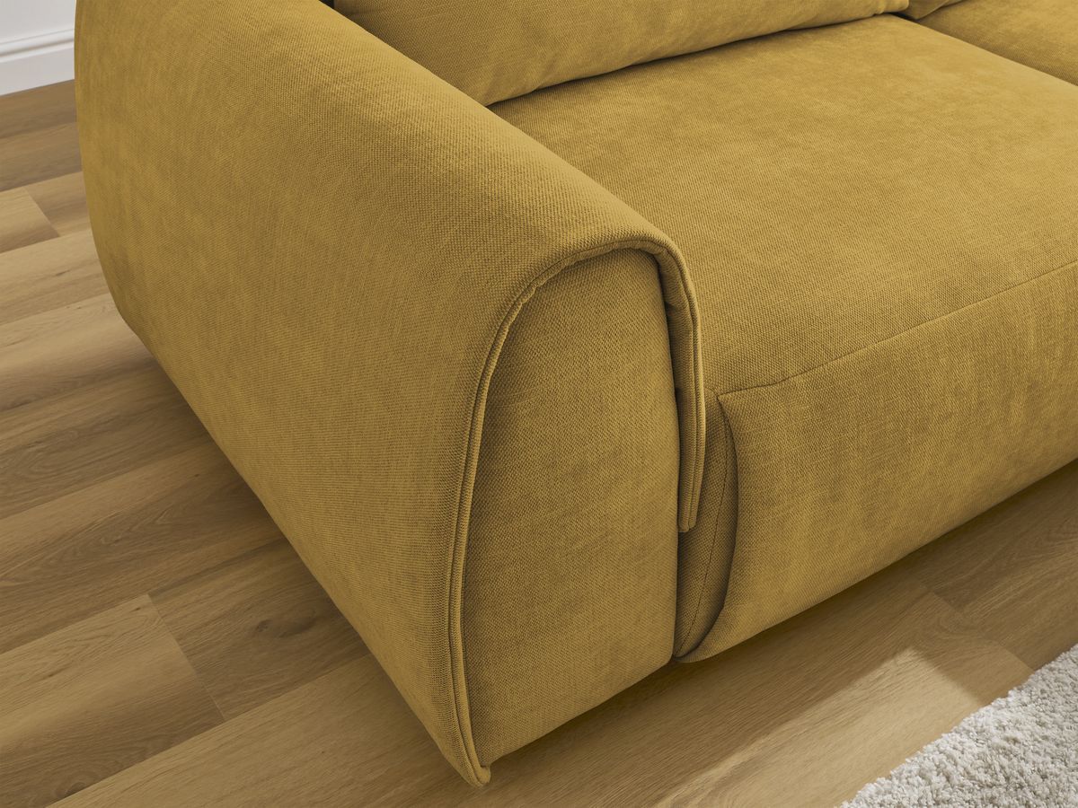 Bobochic Aden Ecksofa 246 × 152 cm Stoff Gelb Ecke rechts