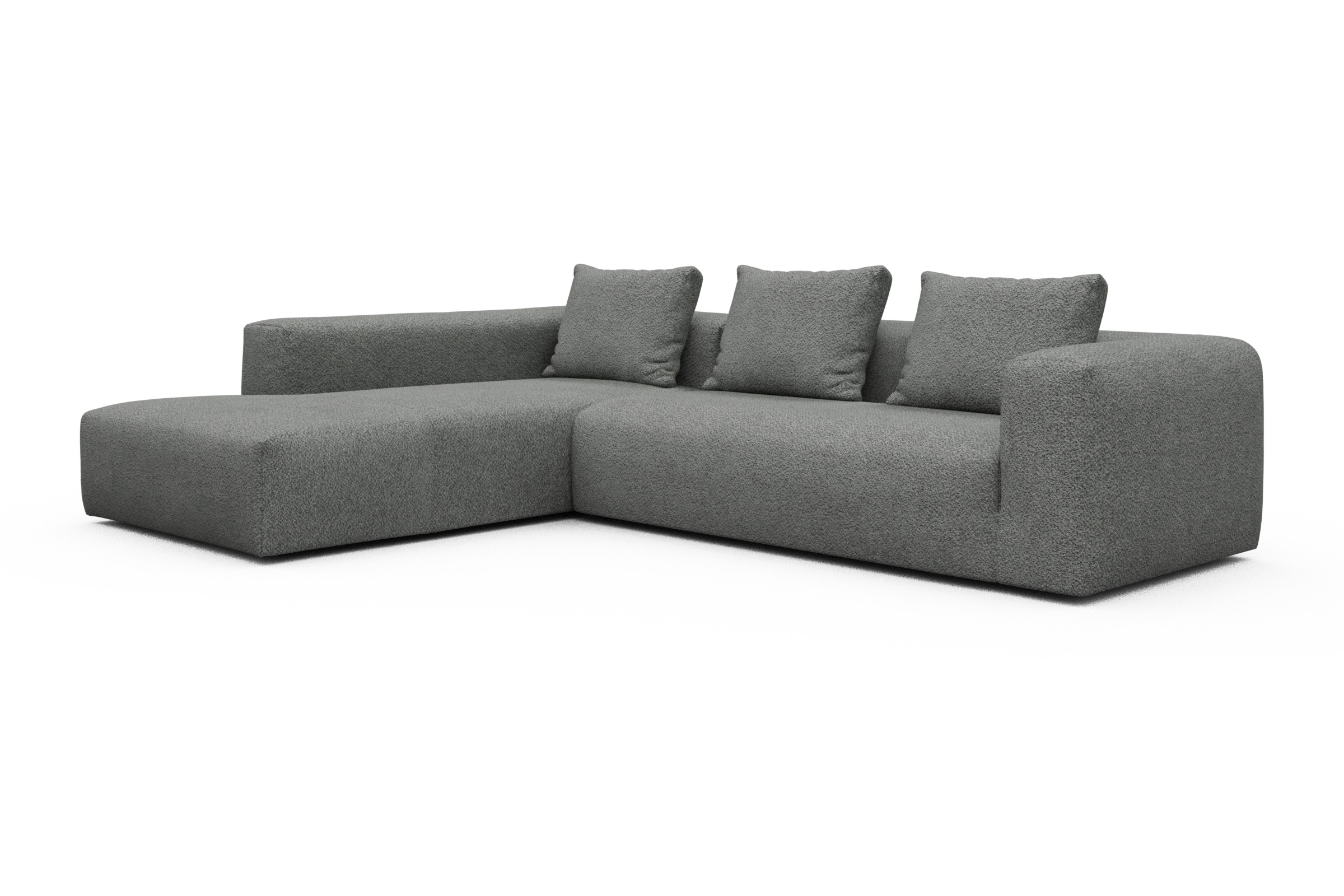 Ecksofa Fred Relax-Ecke links mit 2,5-Sitzer Vanora-Warm-Grey