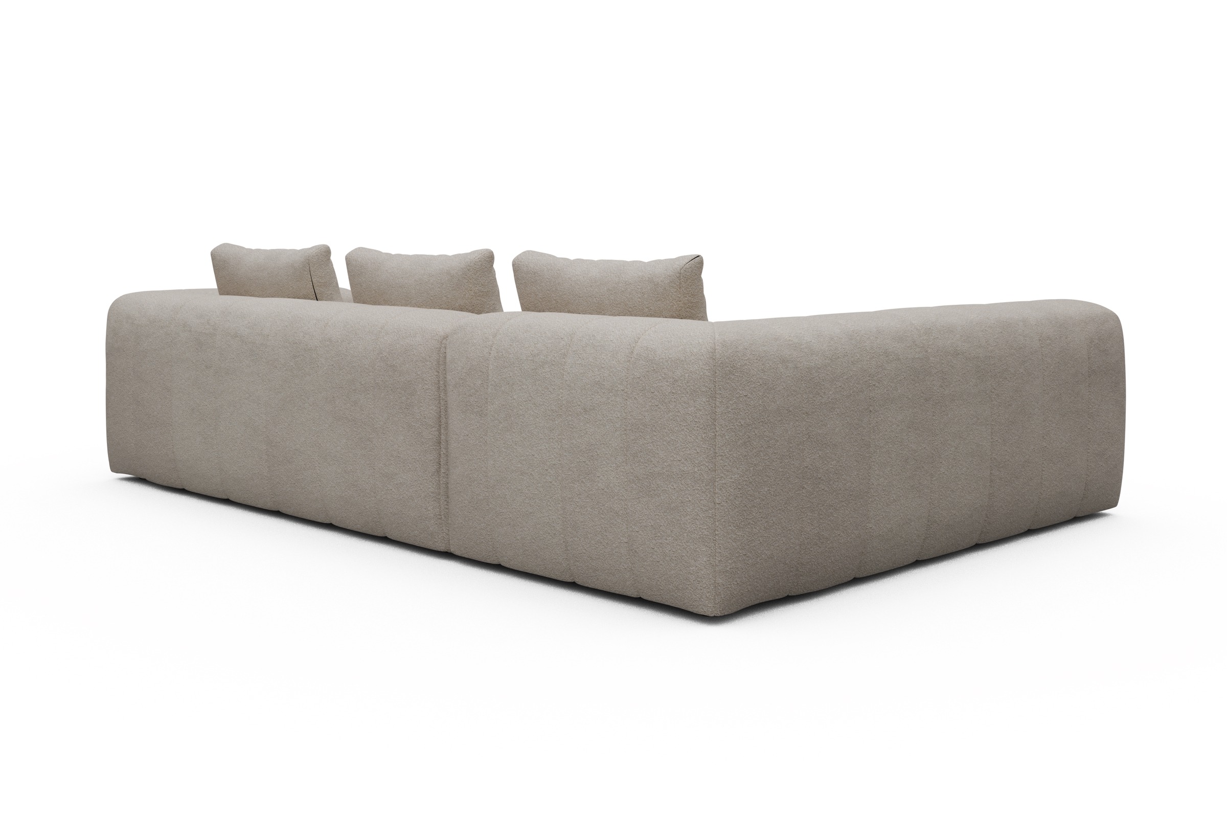 Ecksofa Hugo 2x 2,5-Sitzer Armlehne rechts Aivi-Lace-Beige