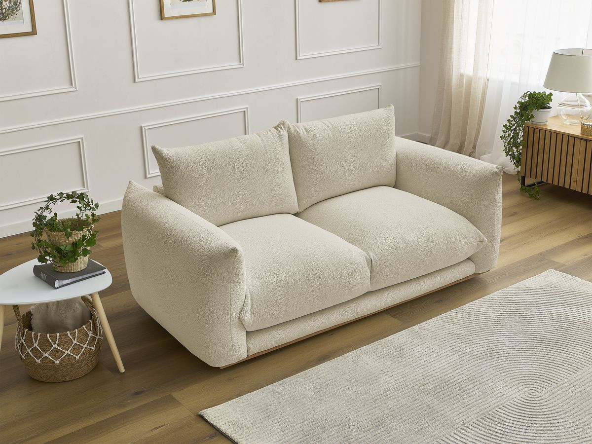 Bobochic Ernest Sofa 2-Sitzer Bouclé-Stoff Beige