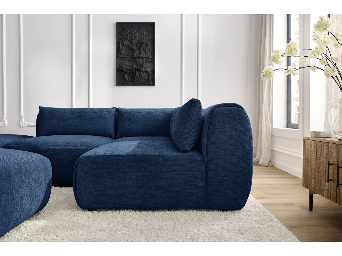 Bobochic Jeanne Ecksofa 271 × 300 cm Strukturstoff Dunkelblau