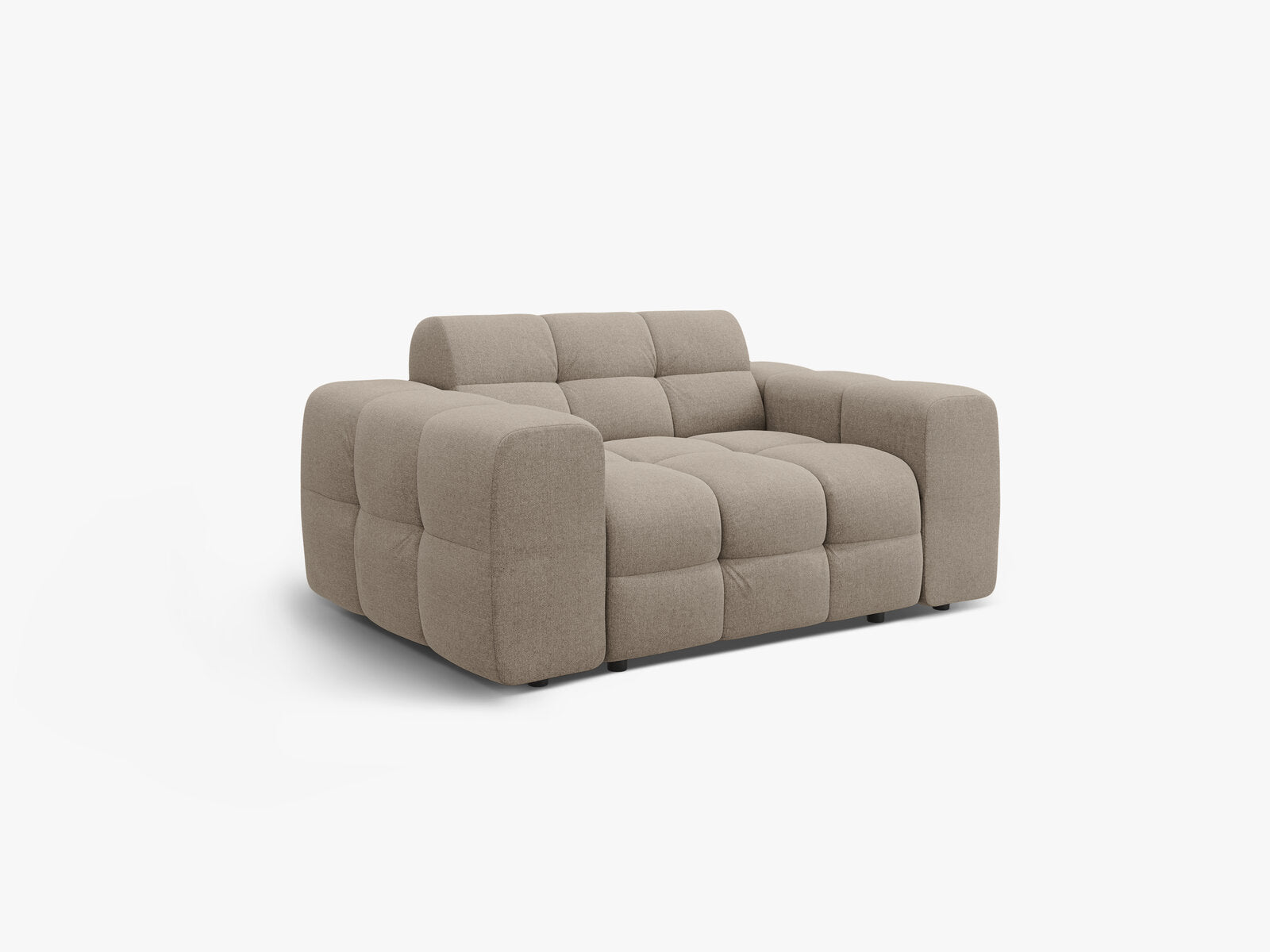 Micadoni Sofa Kendal 2-Sitzer Strukturierter Stoff Dunkelbeige
