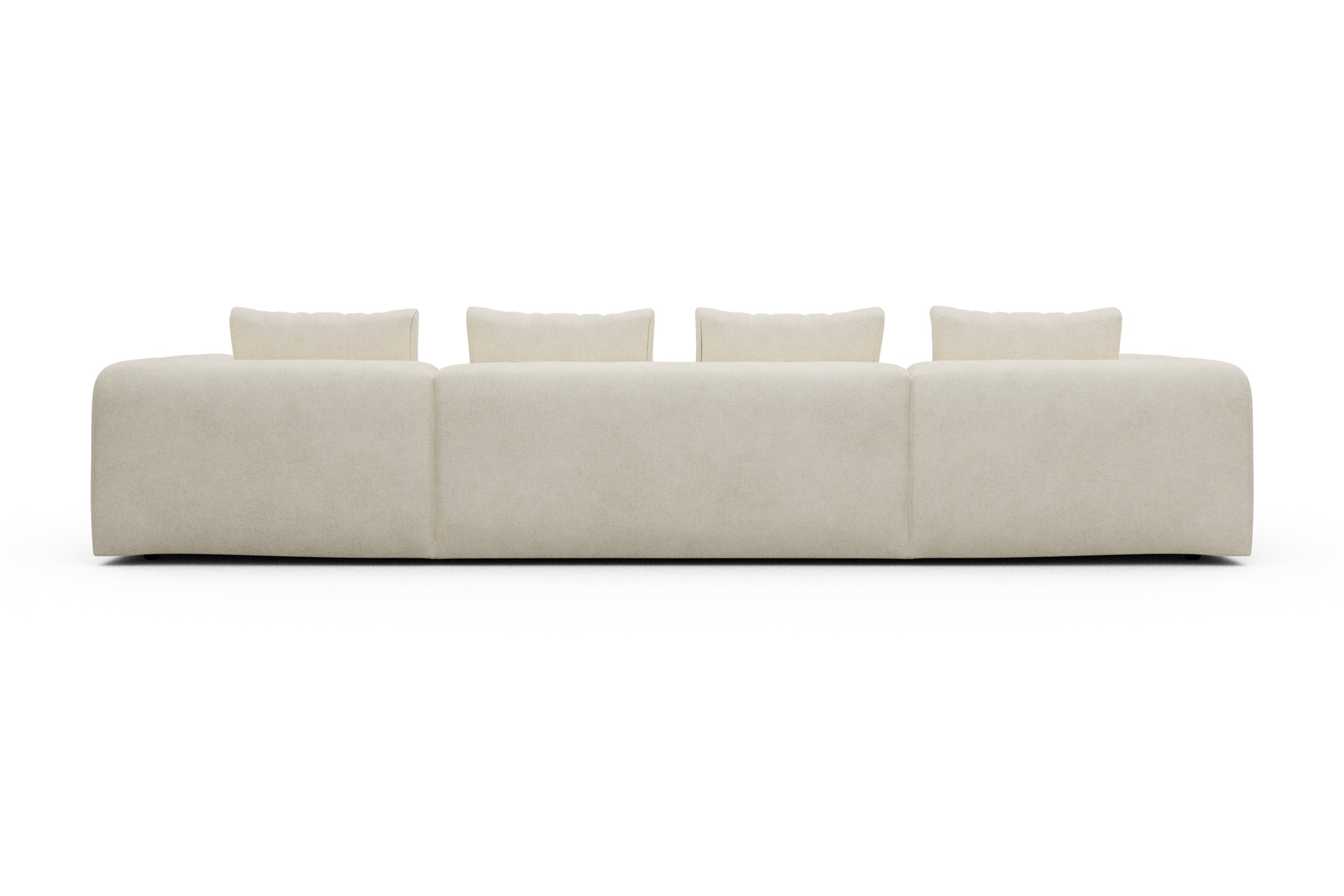 Wohnlandschaft Fred mit 2-Sitzer und Chaiselongue beidseitig Boucle-Off-White