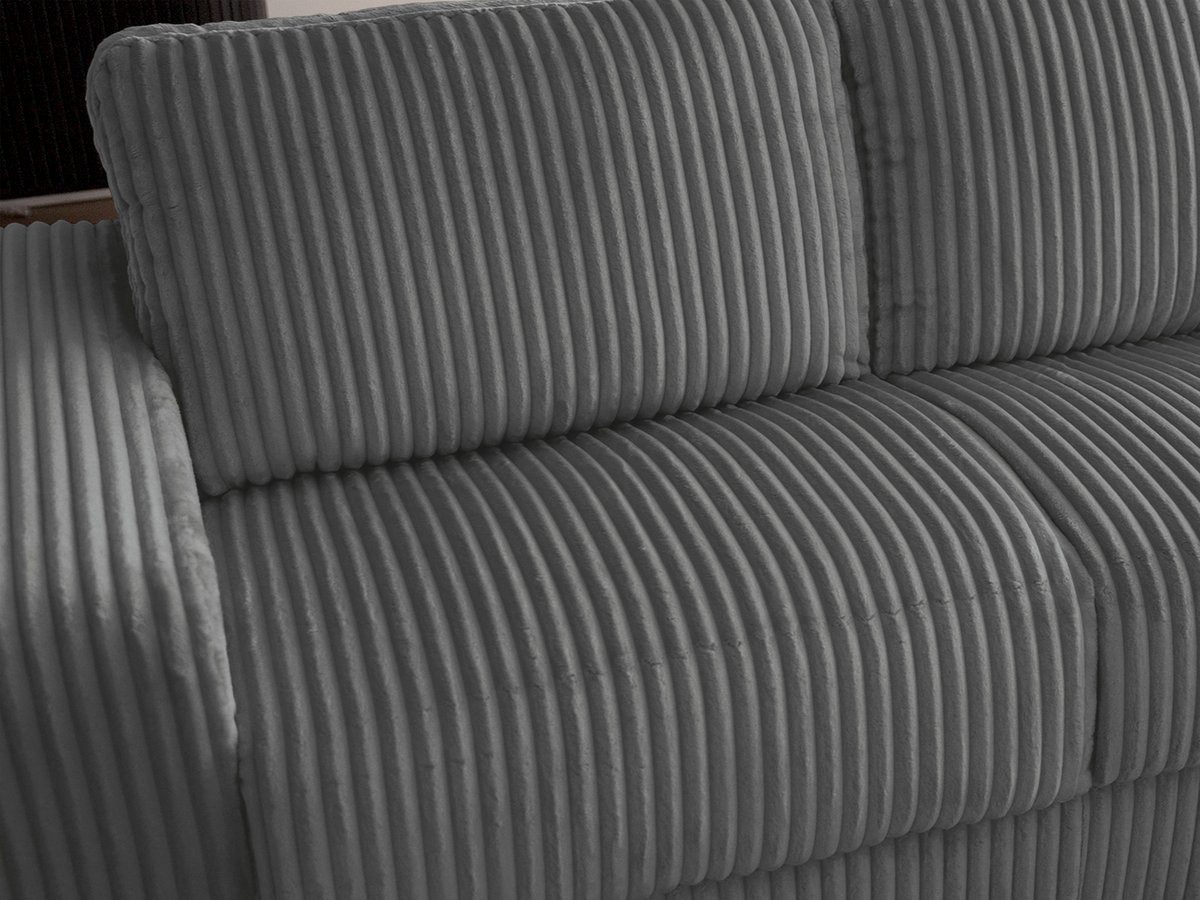 Bobochic Ibiza Schlafsofa 3-Sitzer Cordsamt Dunkelgrau, Liegefläche 140 × 196 cm