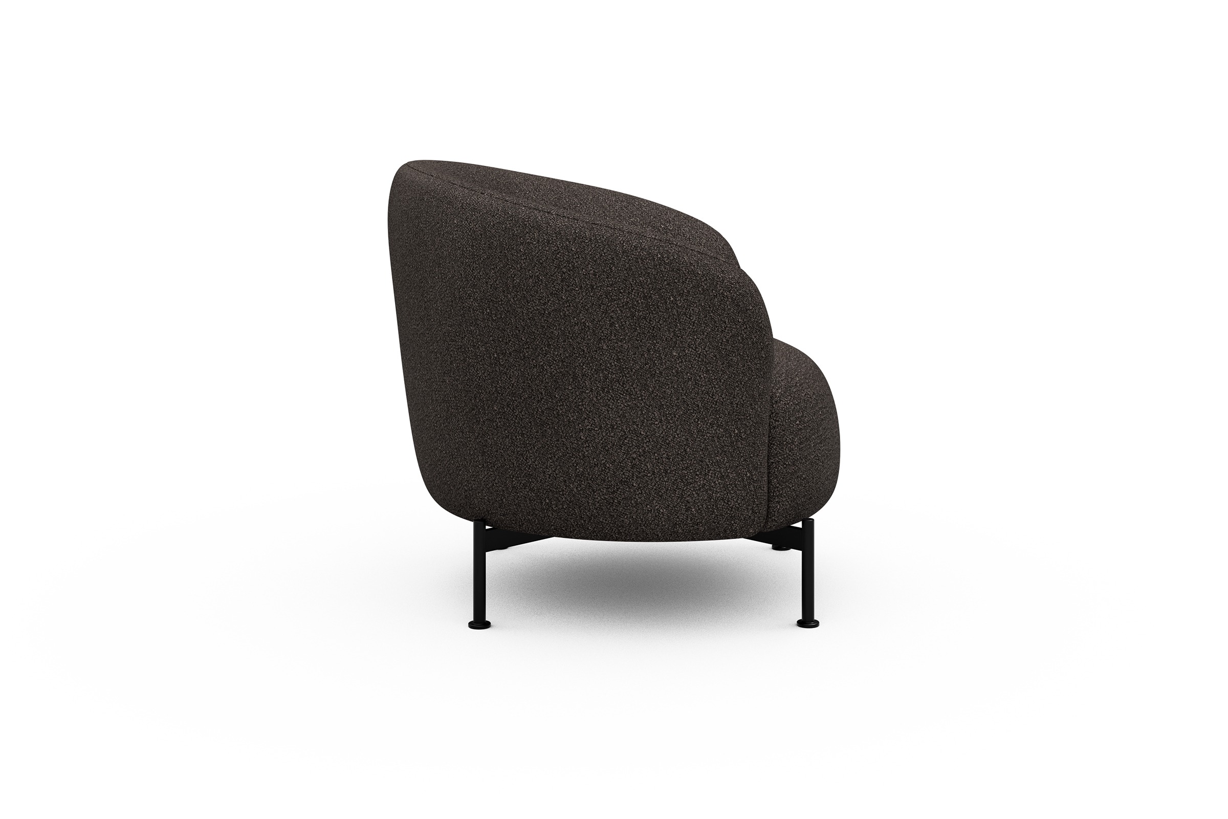 Sessel Ronda X-Metallgestell Schwarz Boucle-Taupe