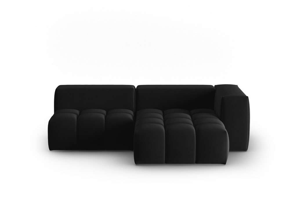 Cosmopolitan Design Ecksofa Verona 3-Sitzer offen Samt Casino Schwarz Rechts