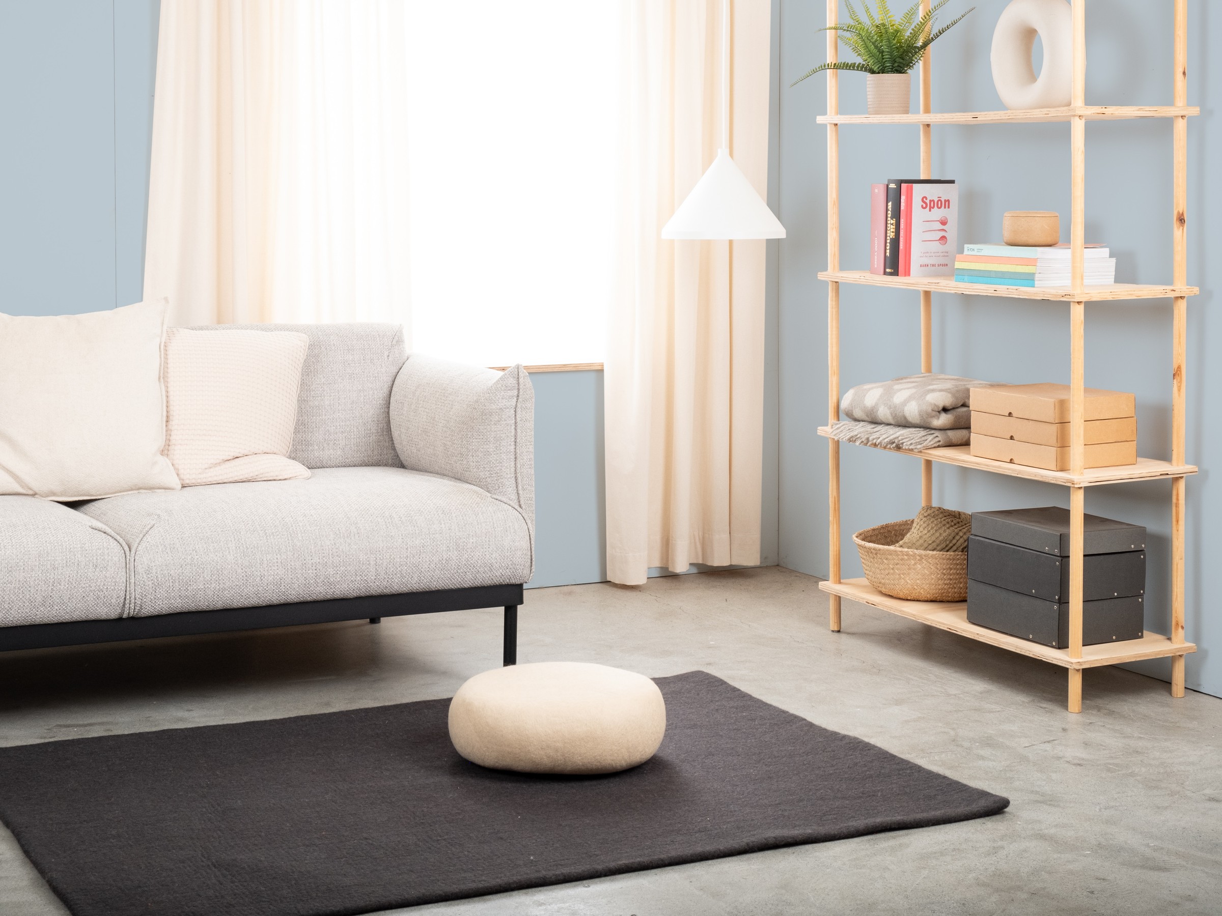 myfelt Levi Colour Pouf Beige Ø 48 x 18 cm