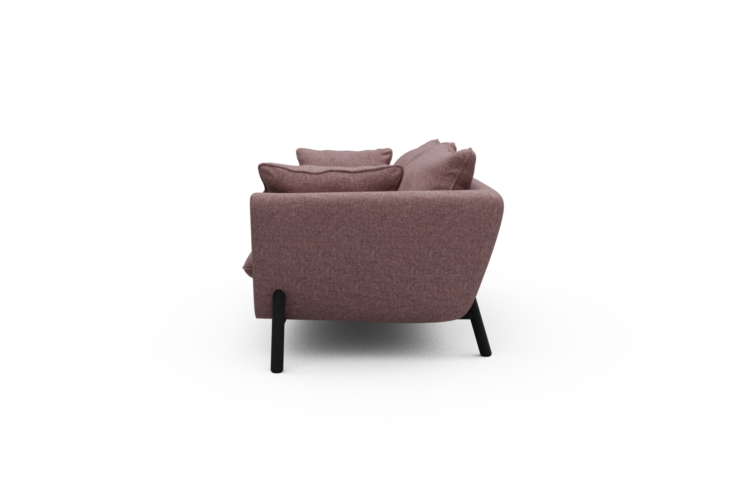 Sofa Emil PREMIUM 2-Sitzer Beinfarbe Eiche Schwarz Sama-Flamingo