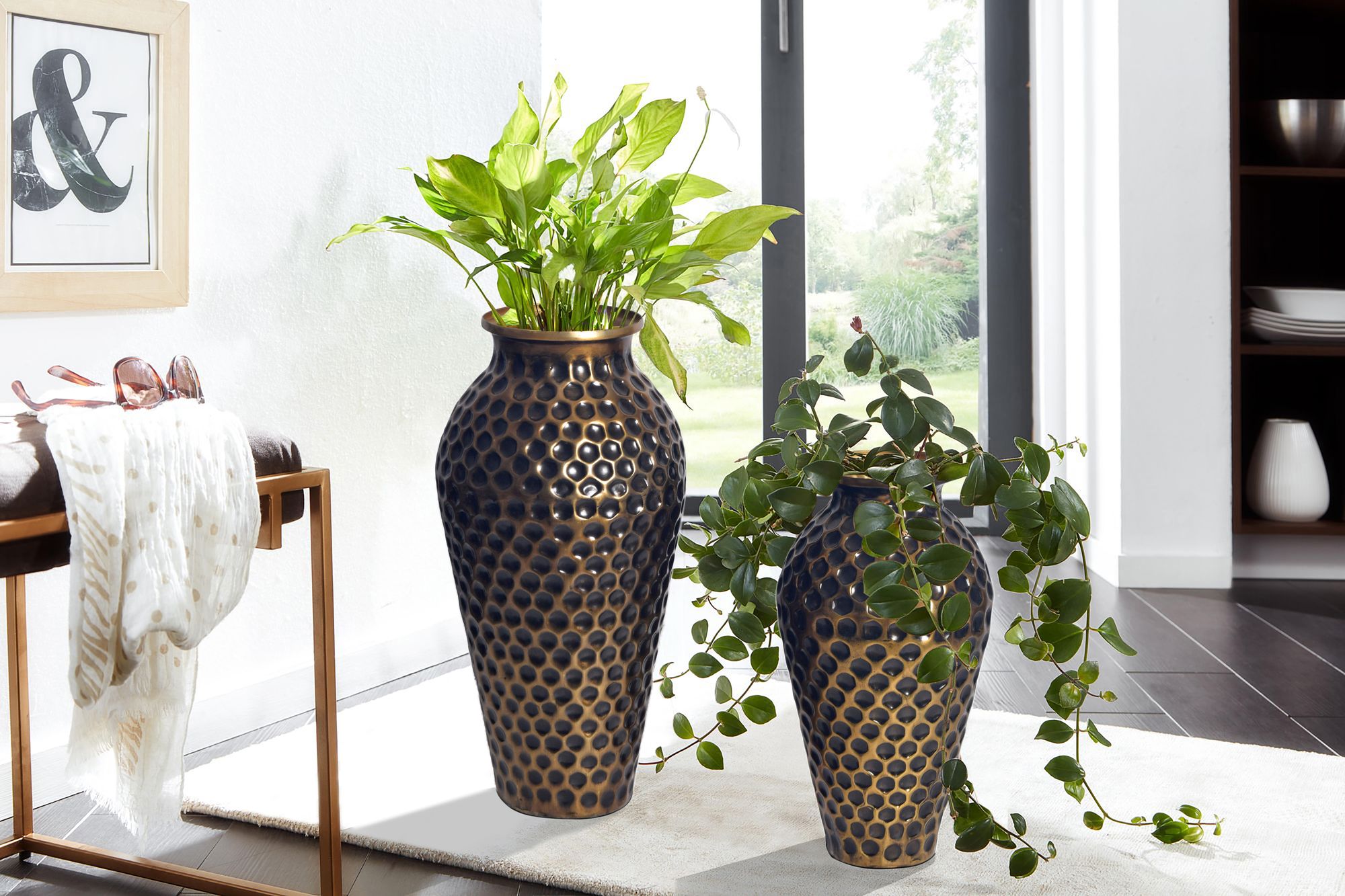 Tischvase Husavik Aluminium Gold Ø 26 cm