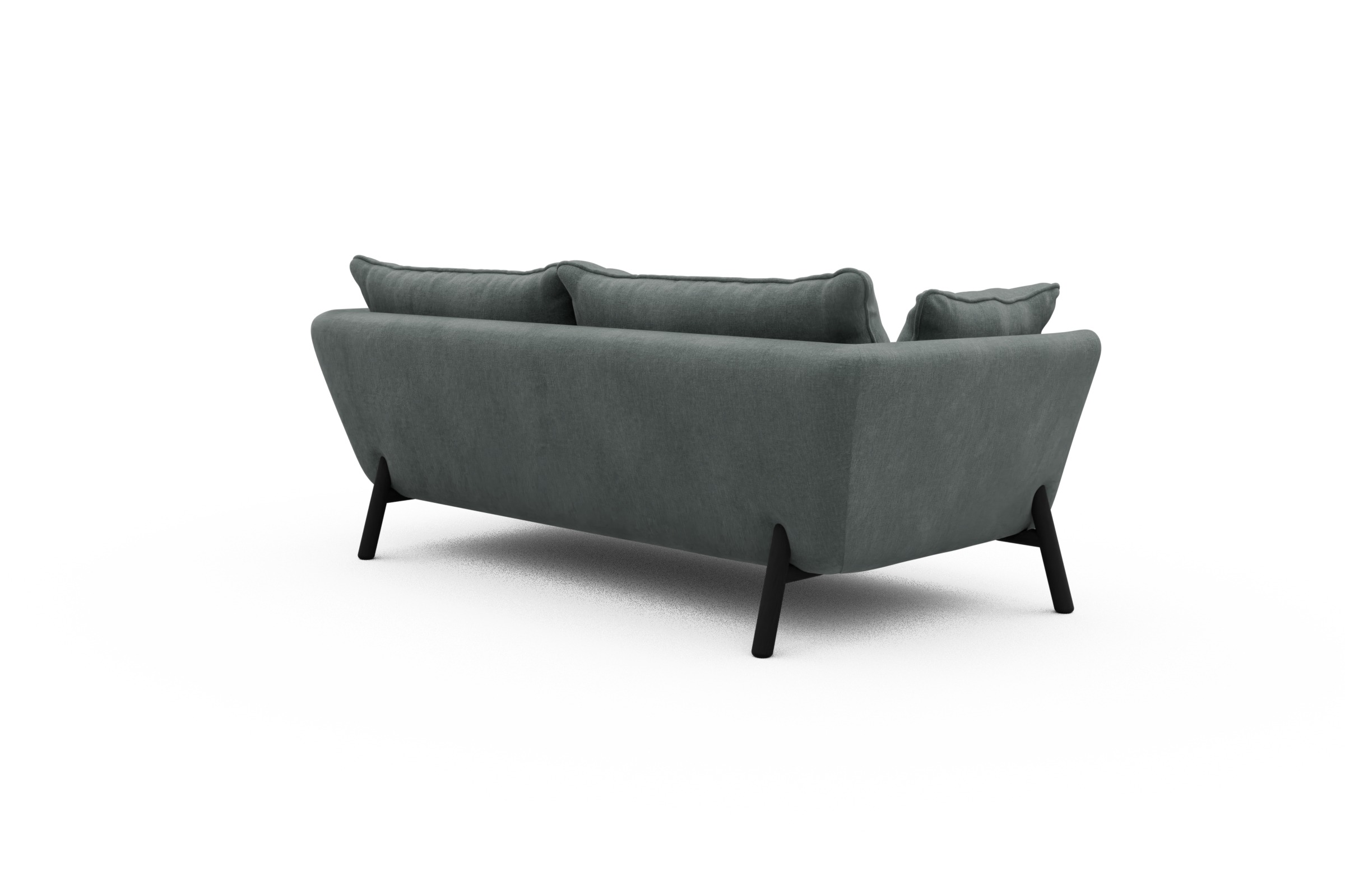 Sofa Emil PREMIUM 2-Sitzer Beinfarbe Eiche Schwarz Smooth-Silver-Grey
