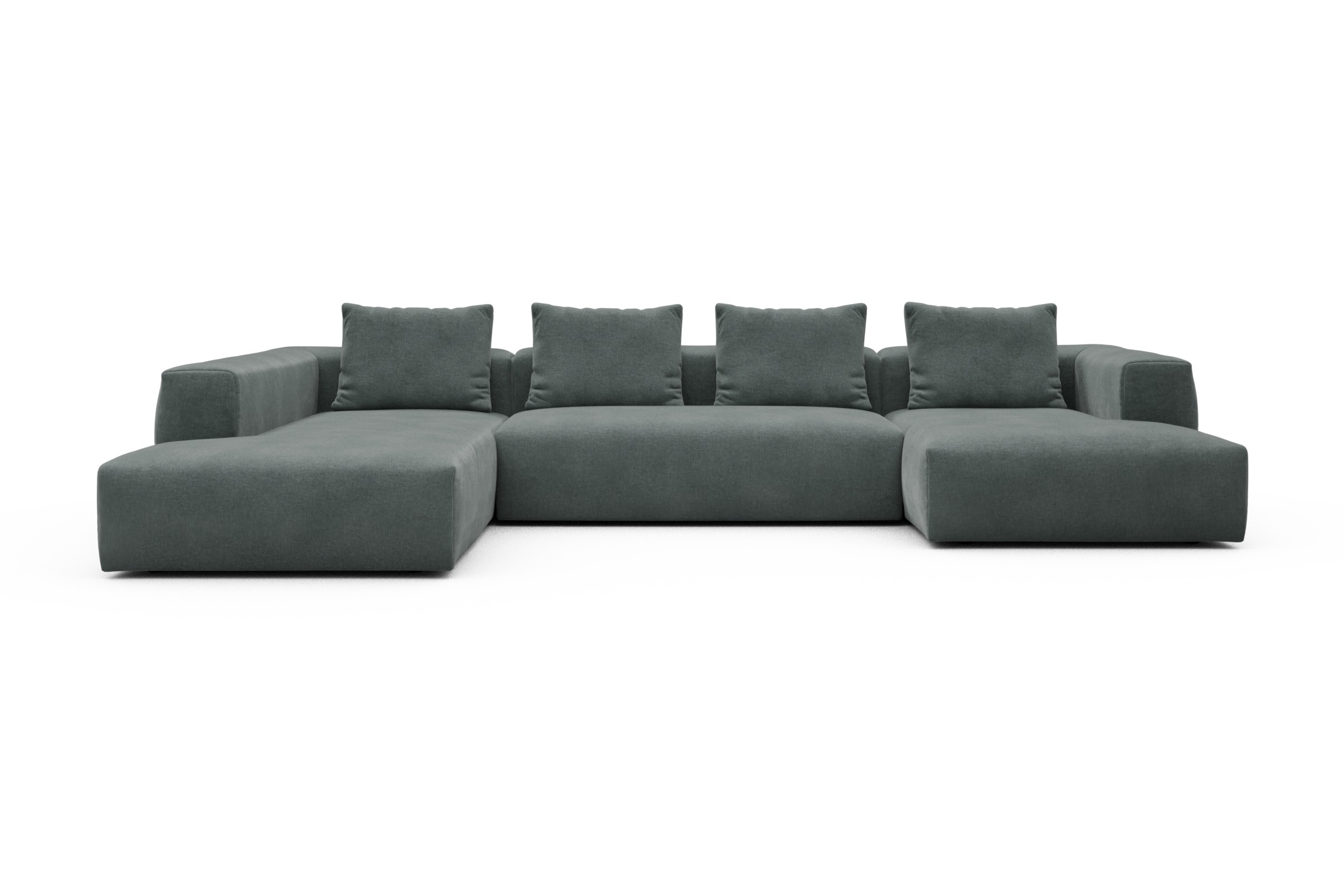 Skandi Home Wohnlandschaft Fred Relax-Ecke links mit 2-Sitzer und Chaiselongue rechts Smooth-Silver-Grey moebelfaktor