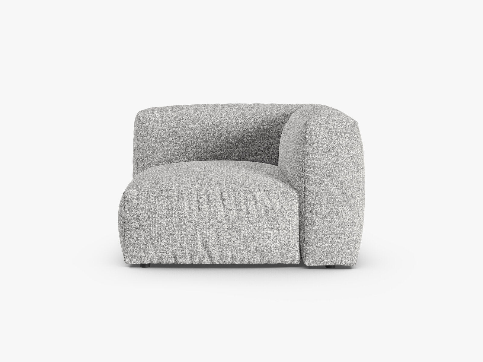 Micadoni symmetrisches Eckmodul Martina 1-Sitzer 90cm Sitztiefe Boucle Monet Silber
