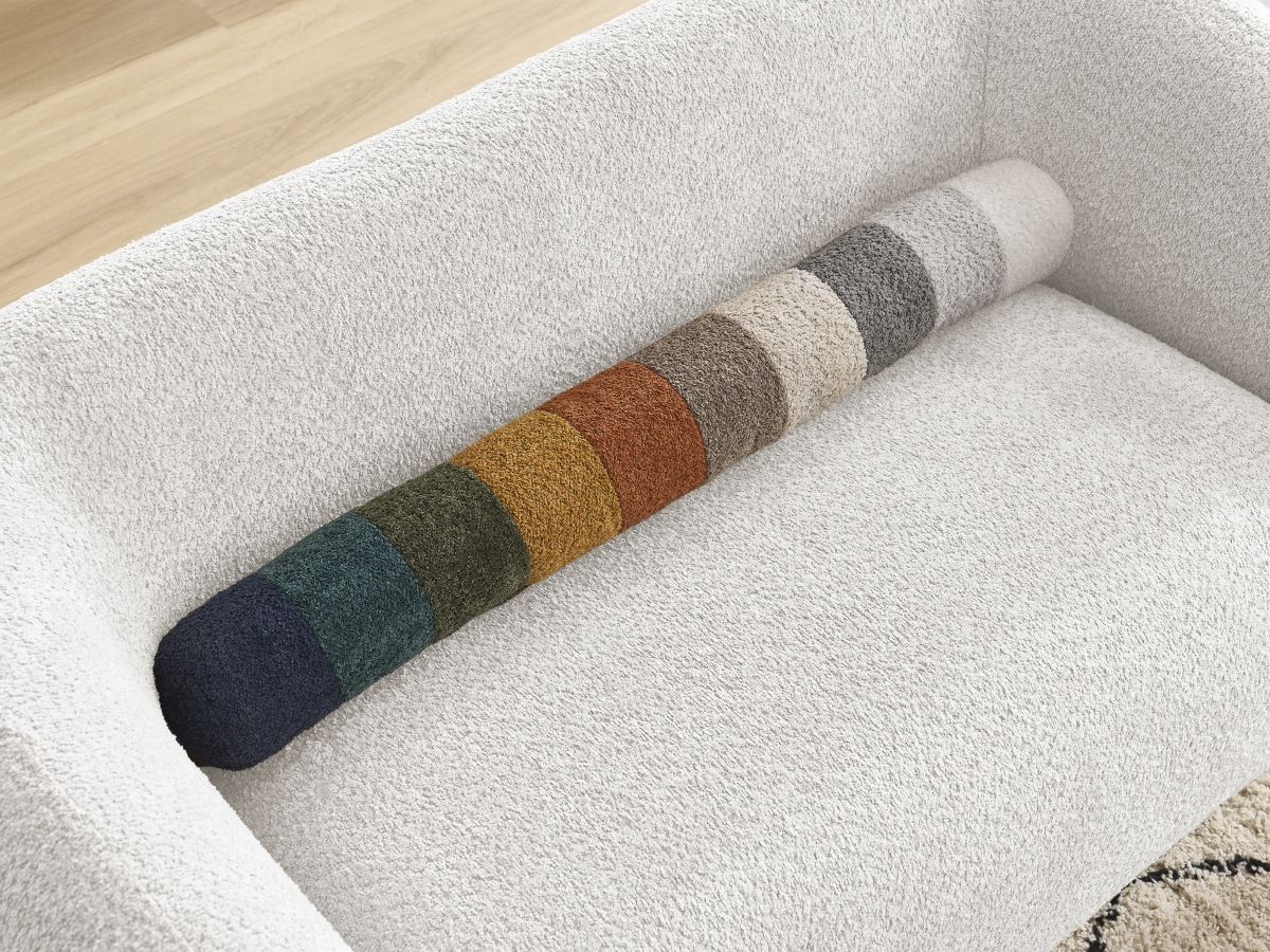 Bobochic Celine Sofa 2-Sitzer Bouclé-Stoff Weiß