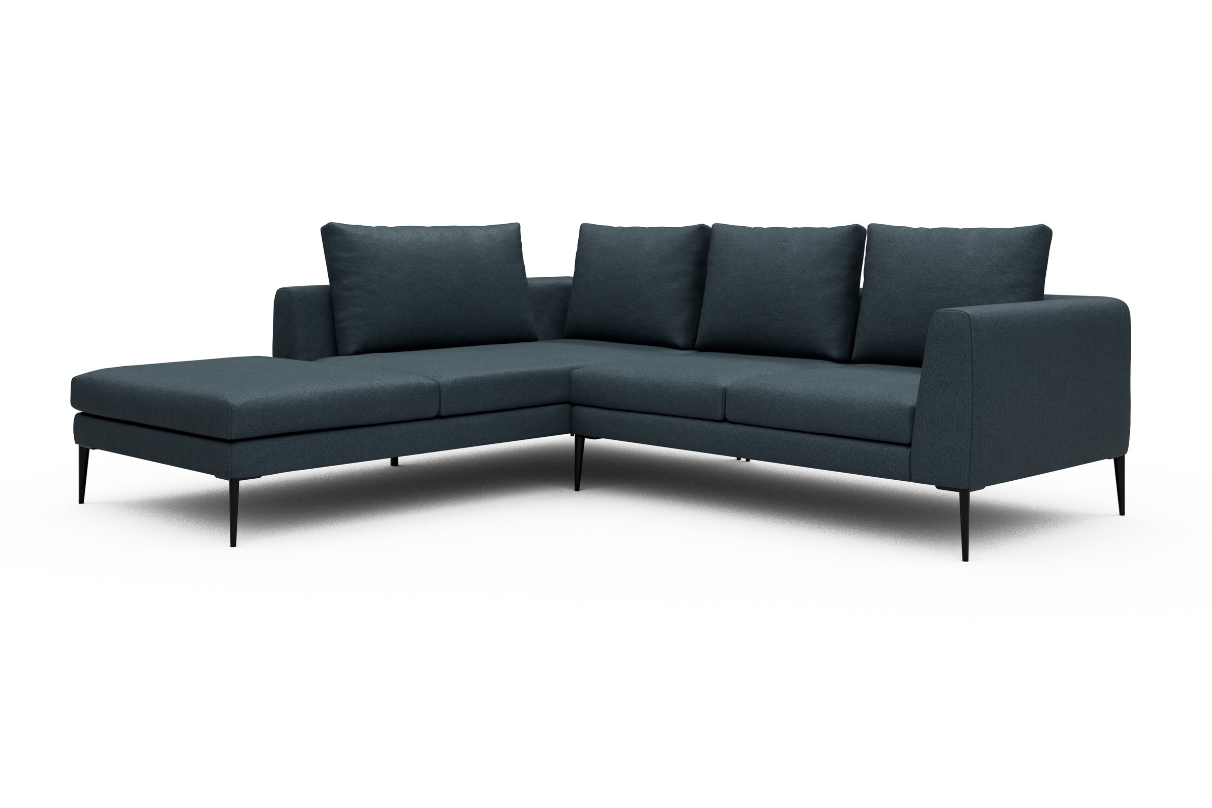 Ecksofa Paul Relax-Ecke links mit 2-Sitzer Denari-Royal-Blue