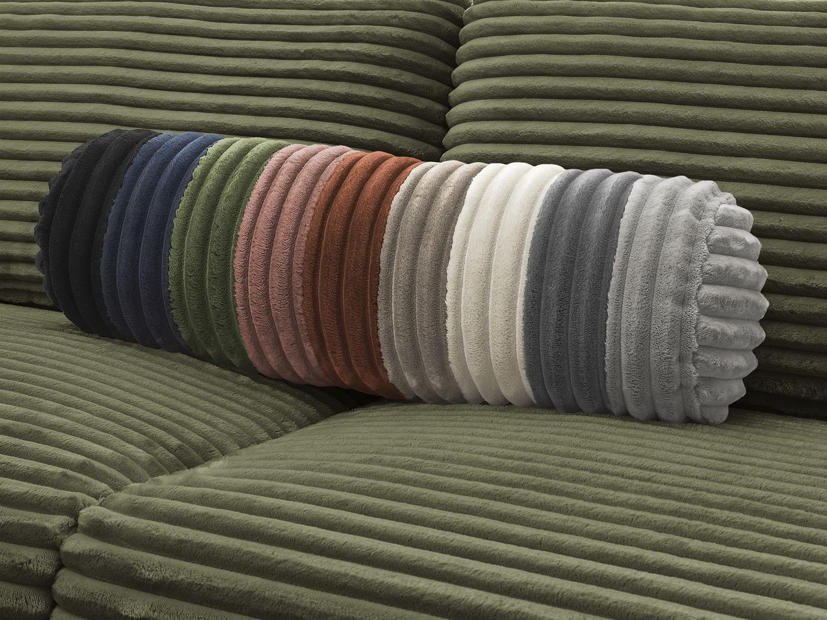 Bobochic Hugo Schlafsofa 3-Sitzer Cordsamt Grün, Liegefläche 140 × 190 cm