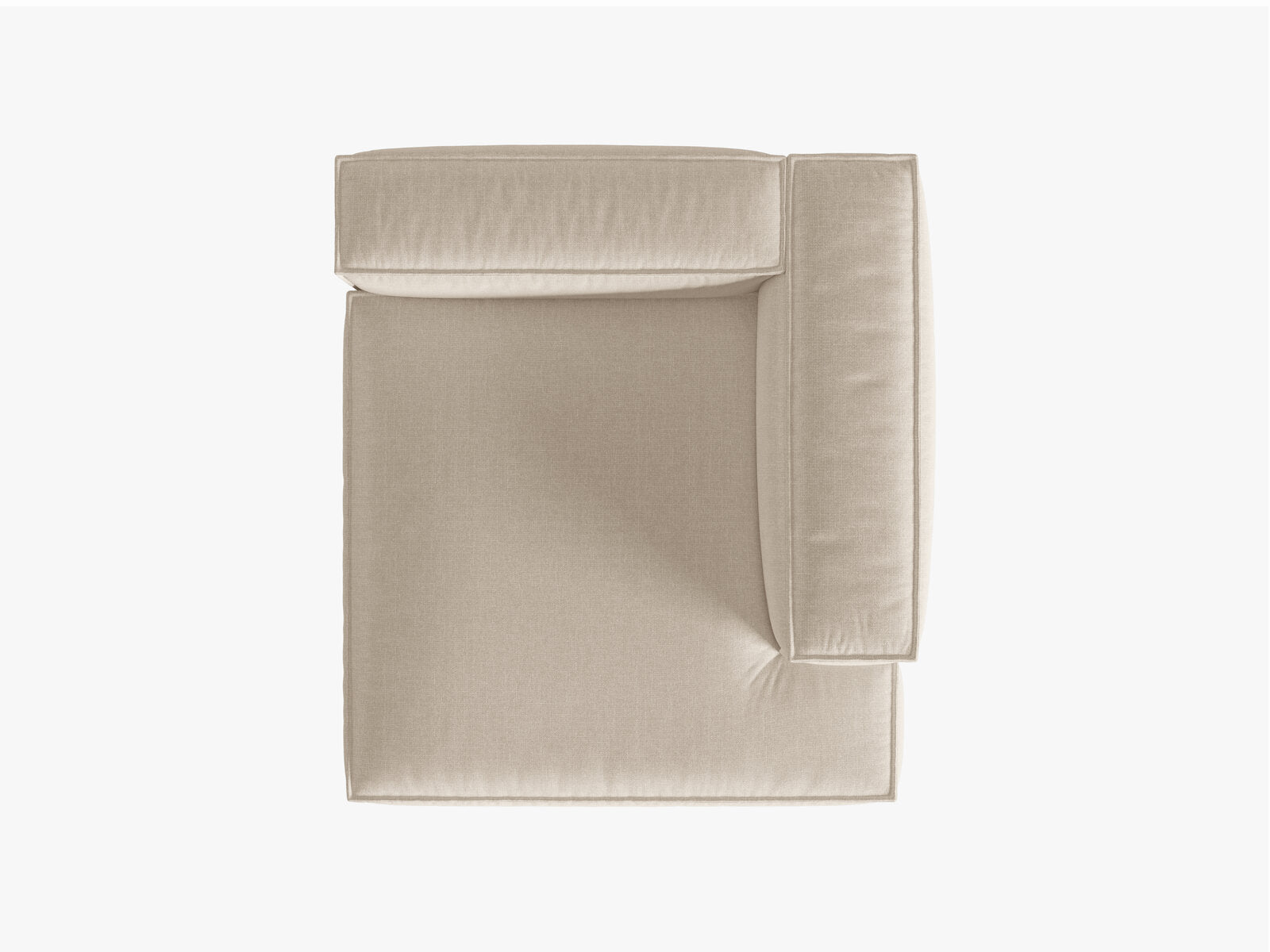 Micadoni Recamiere Nuria 1-Sitzer Rechts Strukturierter Stoff Beige