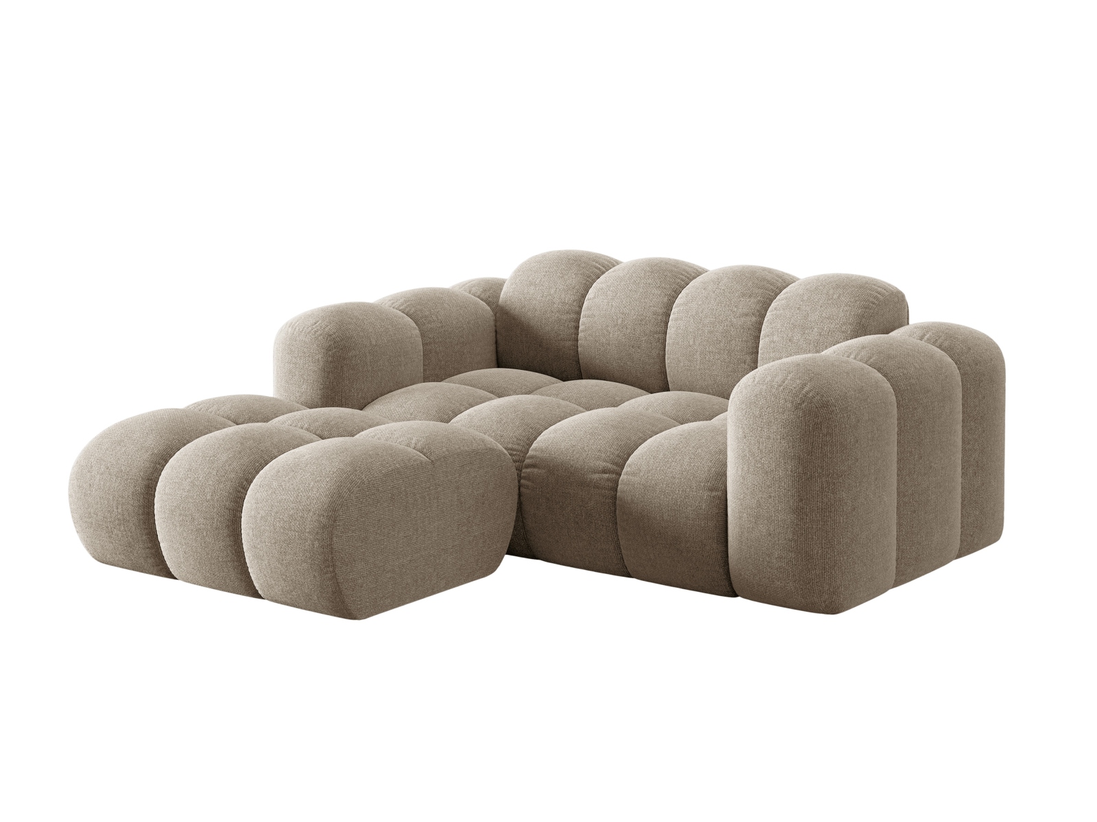 Cosmopolitan Design Ecksofa Treno 2-Sitzer Chenille Eden Dunkelbeige Links