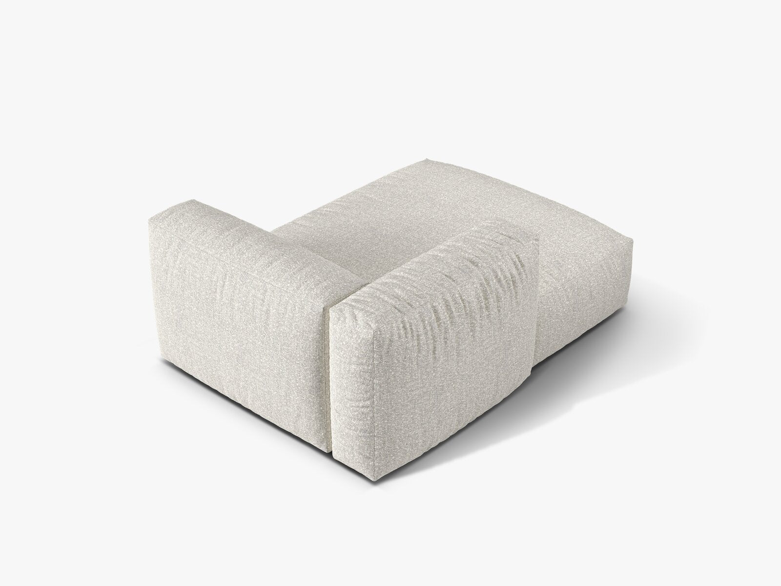 Micadoni Recamiere Martina 1-Sitzer Links Boucle Monet Grau Beige Melange