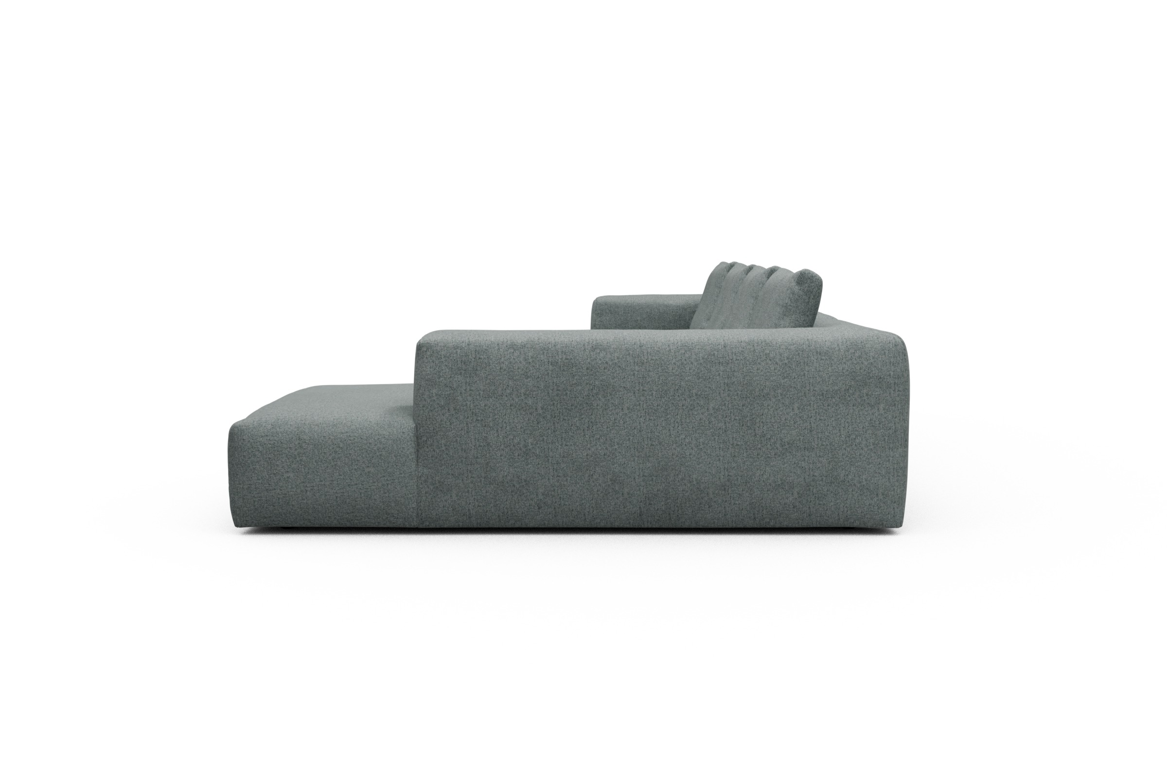 Wohnlandschaft Fred Relax-Ecke rechts mit 2-Sitzer und Chaiselongue links Casone-Light-Mixed-Green