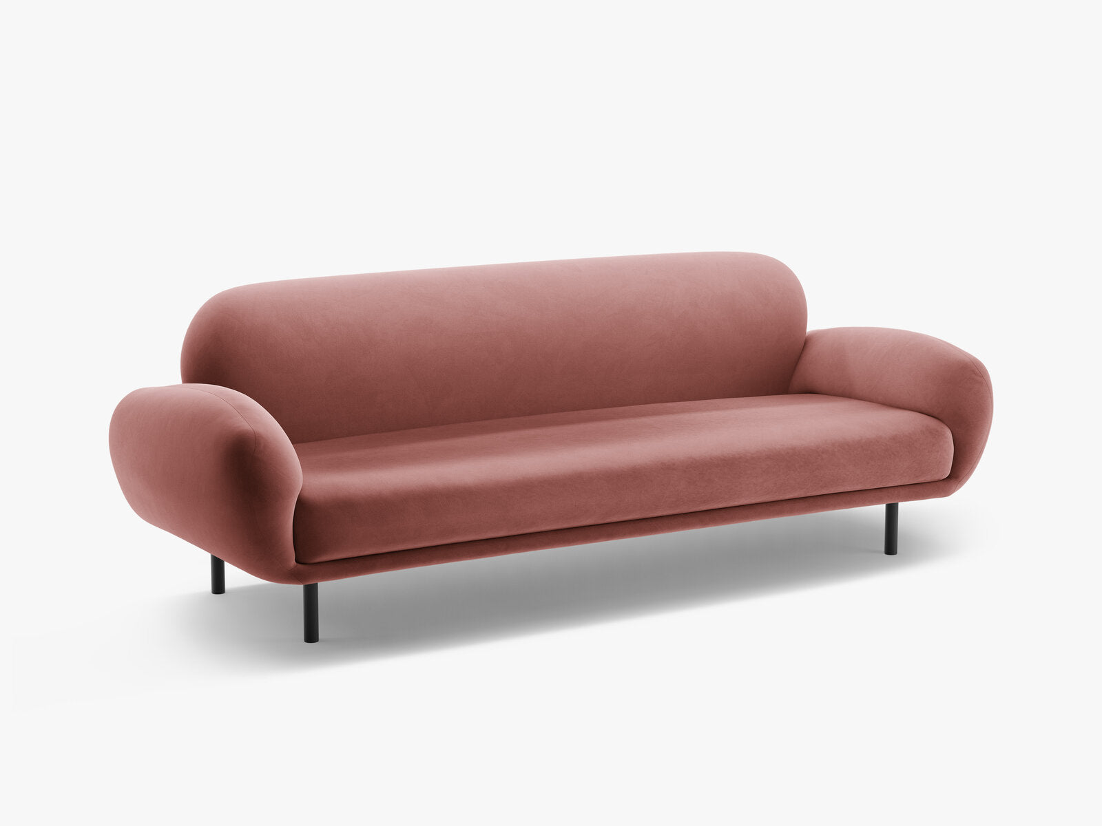 Micadoni Sofa Poppy 3-Sitzer Samt Casino Flamingo