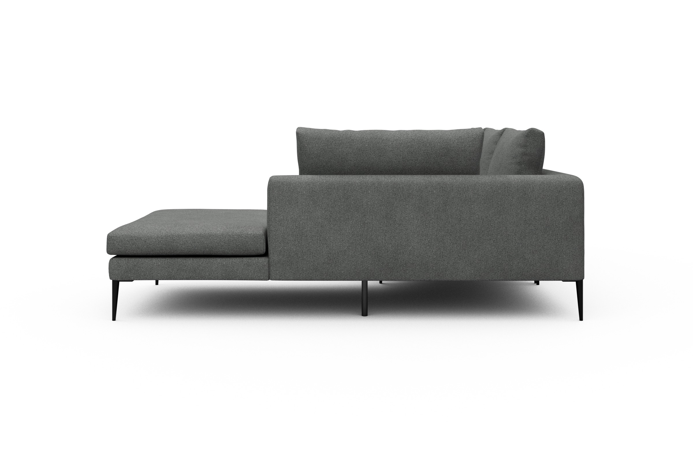 Ecksofa Paul Relax-Ecke rechts mit 2-Sitzer Boucle-Ash-Grey