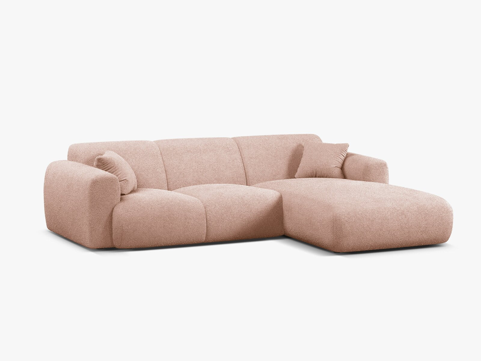 Micadoni Ecksofa Molino 4-Sitzer Rechts Boucle Baloo Puderrosa
