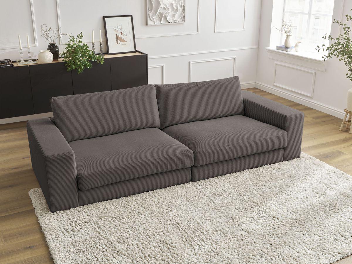 Bobochic Leonard Sofa 3-Sitzer 234 × 109 cm Cordsamt Braun