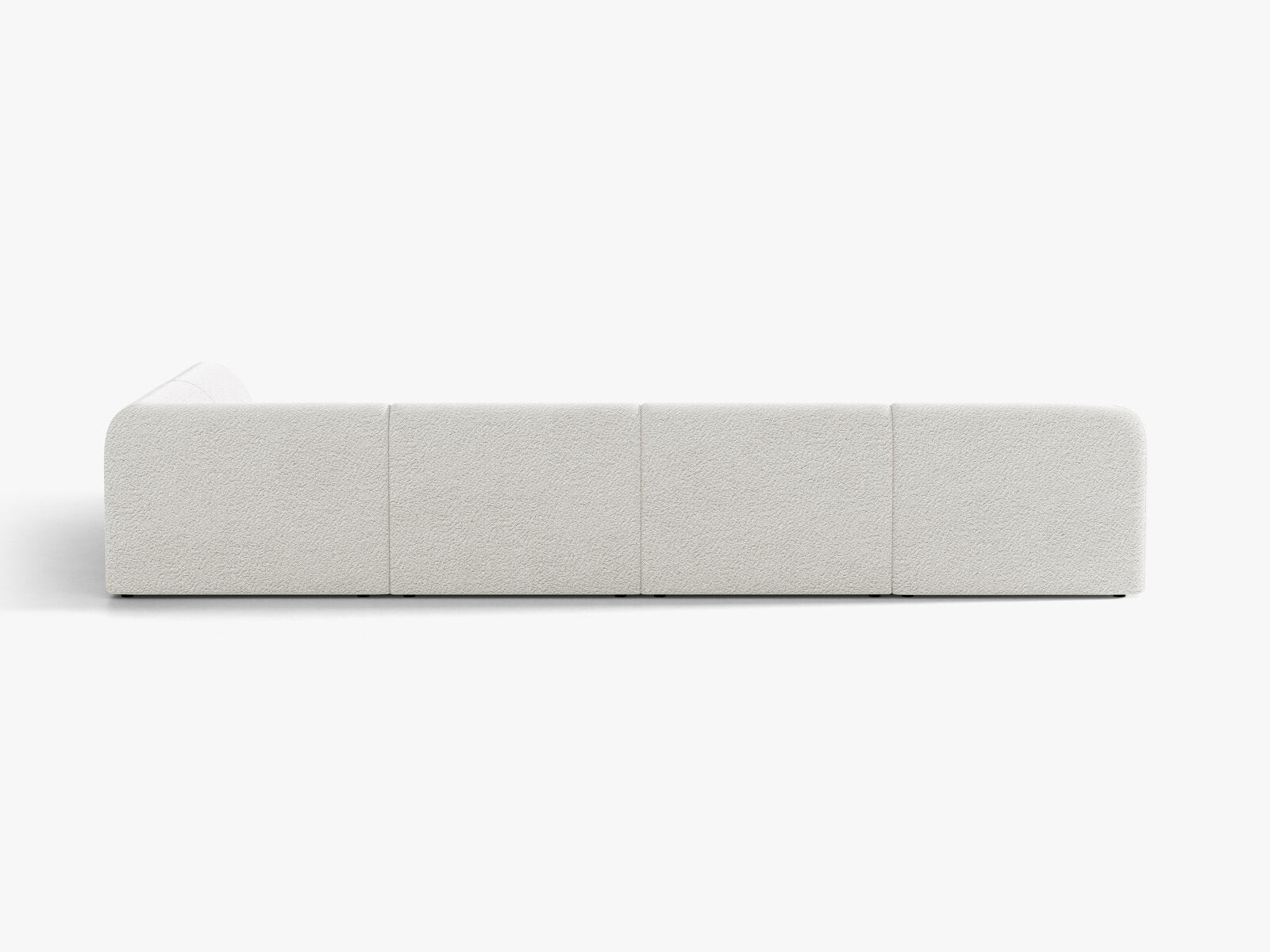 Micadoni Panorama-Ecksofa Miley 6-Sitzer Rechts Boucle Baloo Weiß