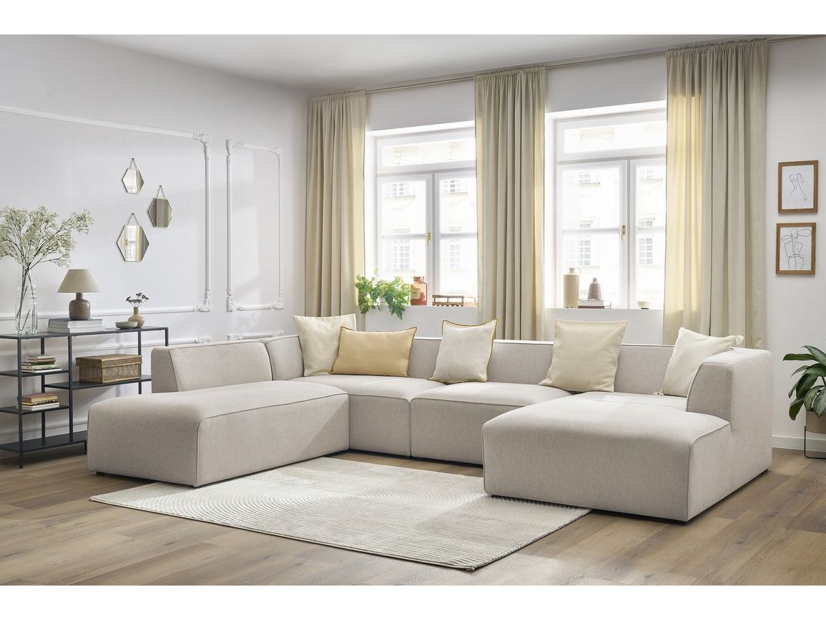 Bobochic Megeve Wohnlandschaft Melange-Stoff Beige Ecke rechts