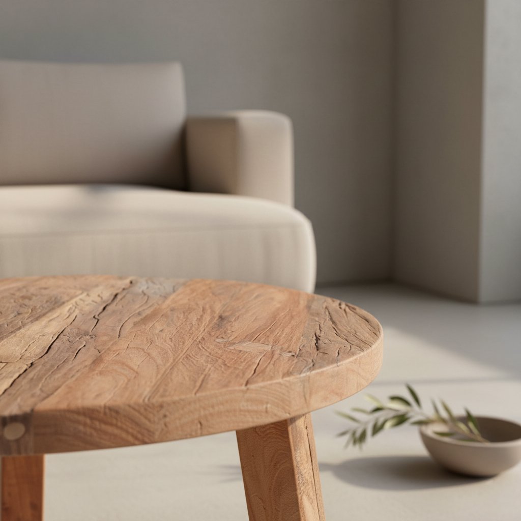 Raw Materials Couchtisch rund Recyclingholz 70cm
