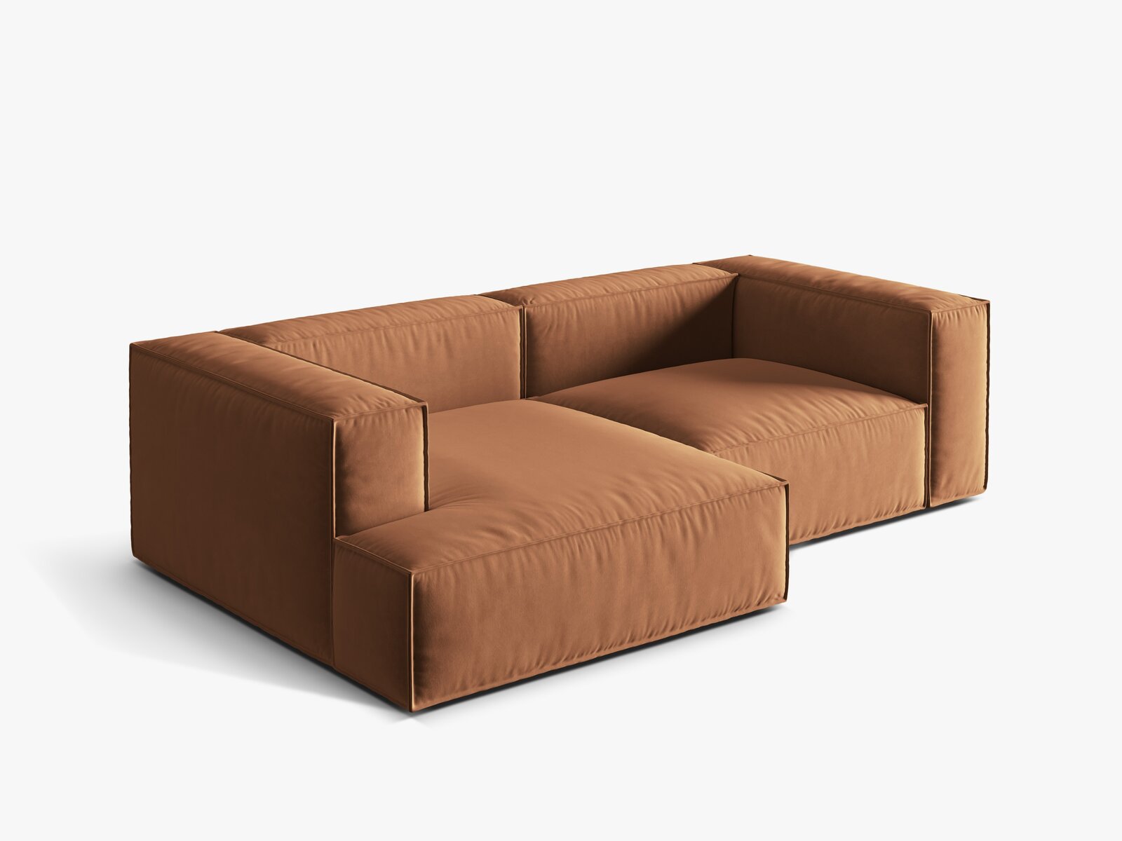 Micadoni Ecksofa Nuria 3-Sitzer Links Samt Honig