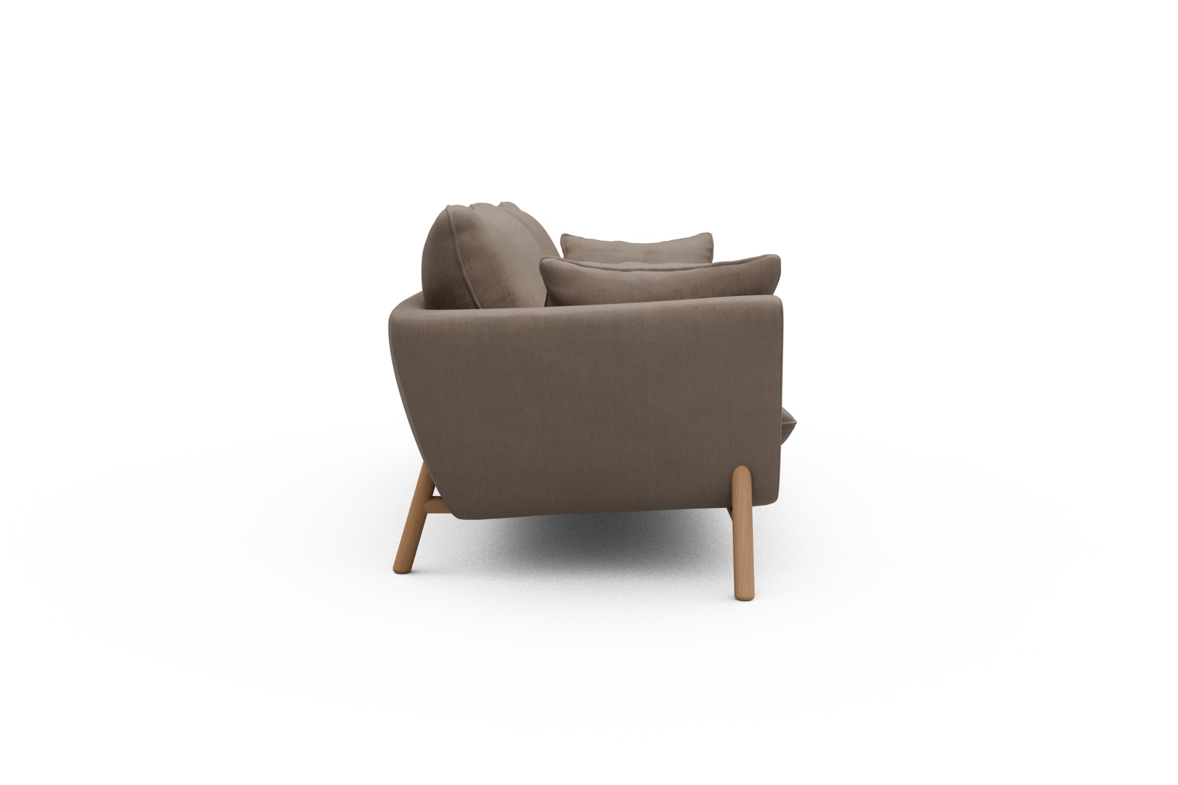 Sofa Emil 3-Sitzer Beinfarbe Eiche Natur Cordufine-Beige