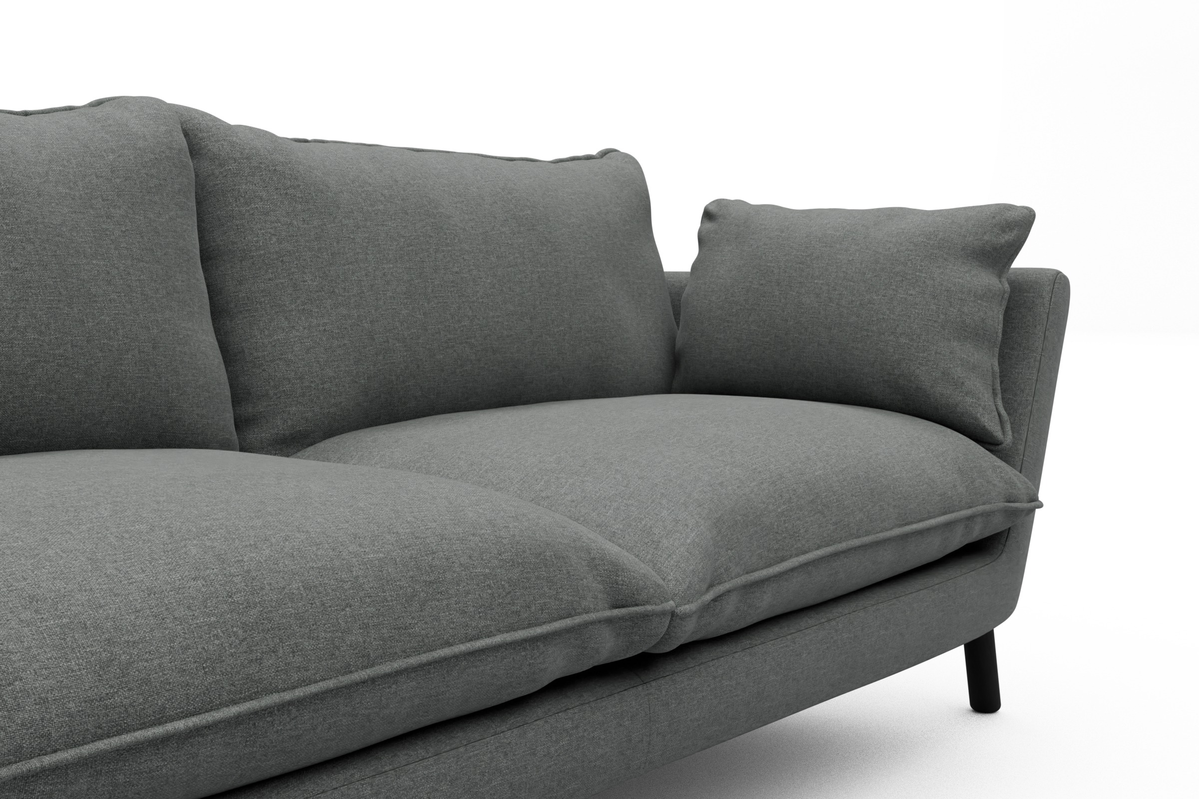 Sofa Emil PREMIUM 2-Sitzer Beinfarbe Eiche Schwarz Satya-Steel