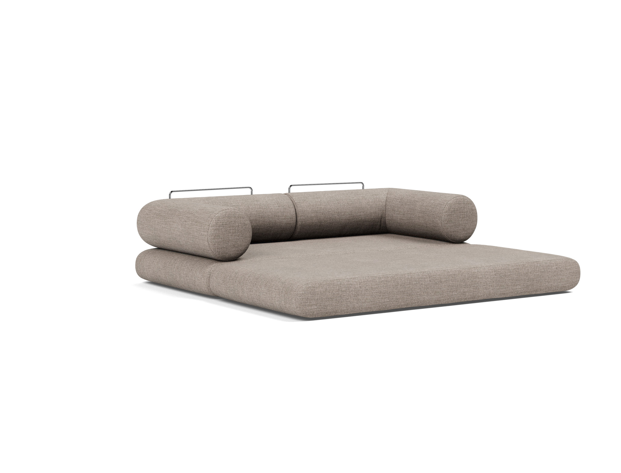 Tagesbett Circlus mit L-förmigen Armlehnen Chenille Yuveno 472-Warm-Grey