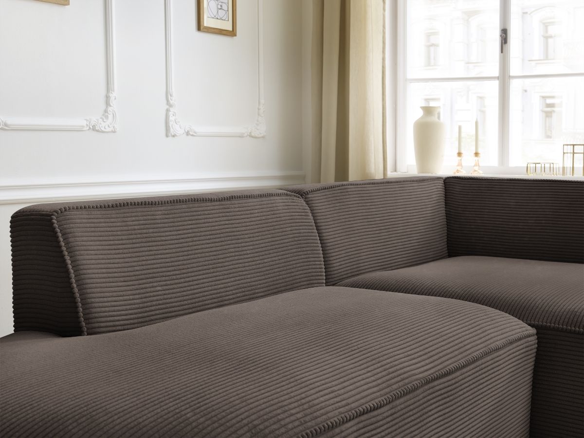 Bobochic Rousseau Ecksofa Cordsamt Braun Ecke rechts